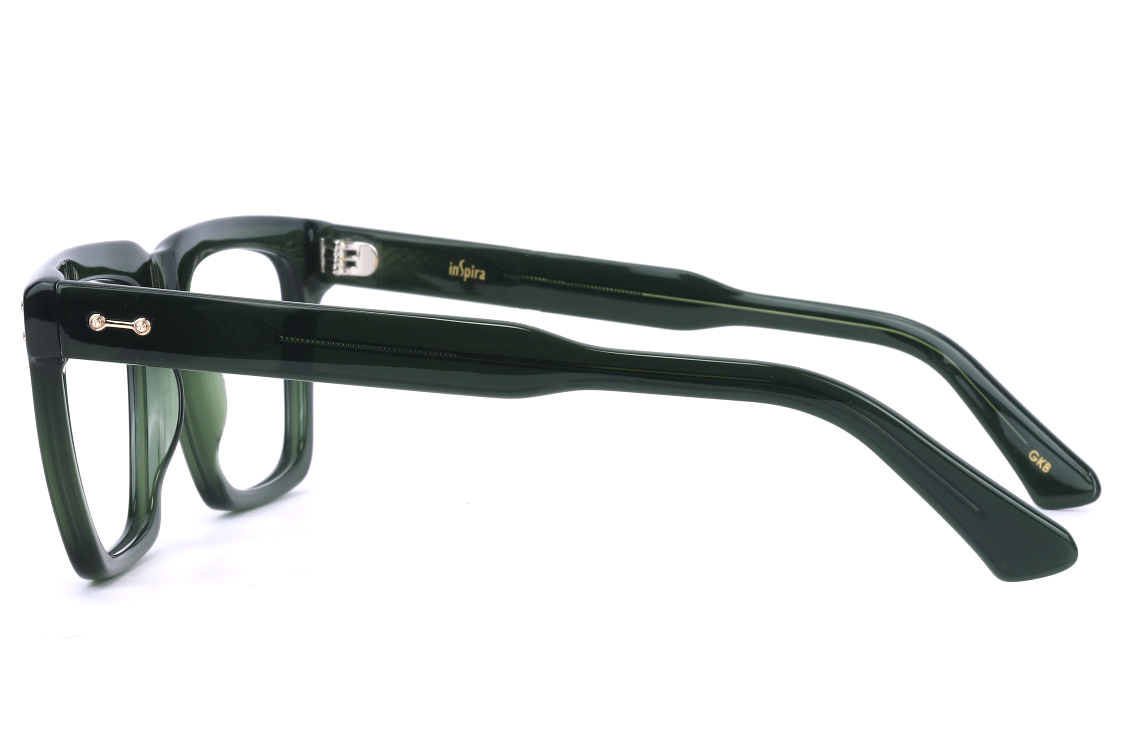 Inspira M-2002 Frame Transparent Green Male Full Shell Frame — Transparent Green frame — view 3