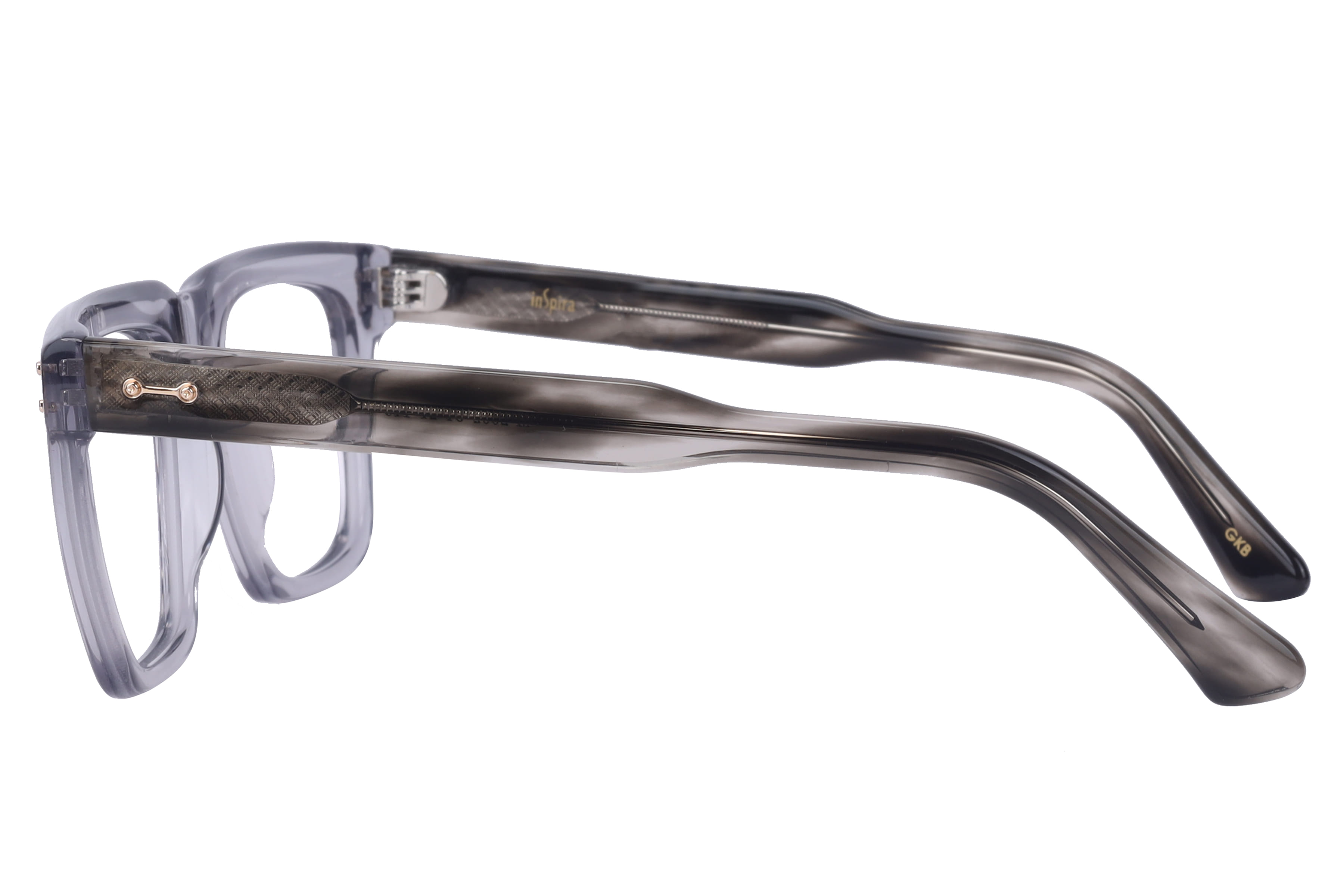 Inspira M-2002 Frame Transparent Grey Male Full Shell Frame — Transparent Grey frame — view 3