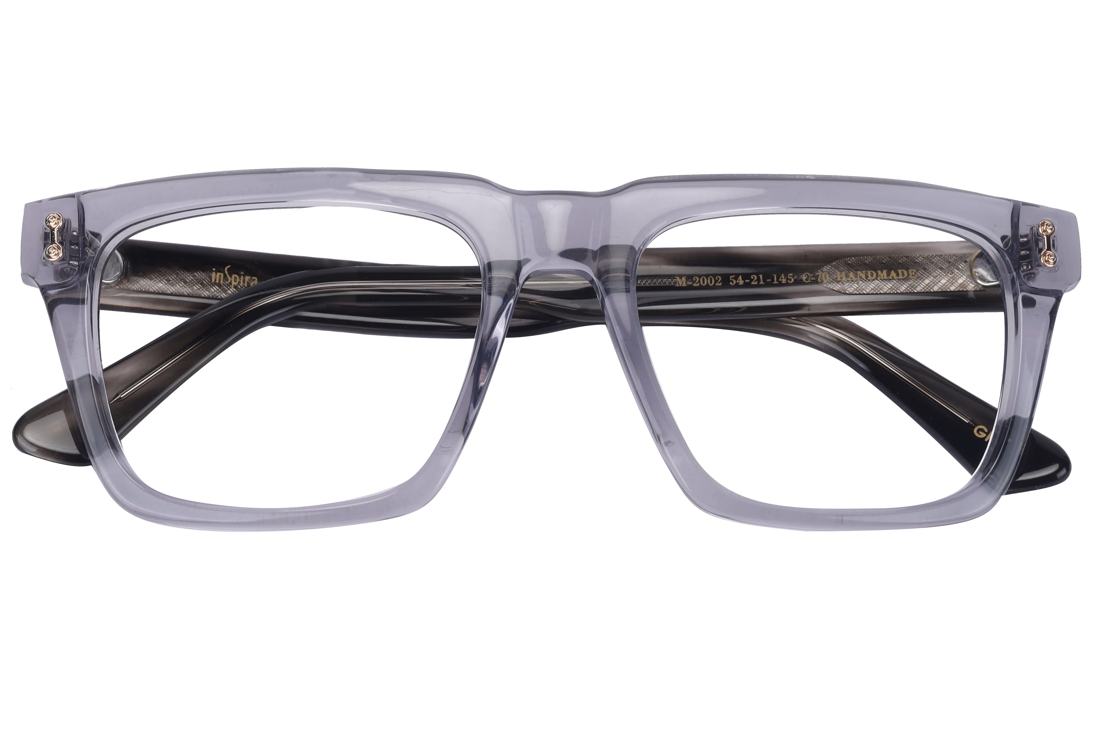 Inspira M-2002 Frame Transparent Grey Male Full Shell Frame — Transparent Grey frame — view 4