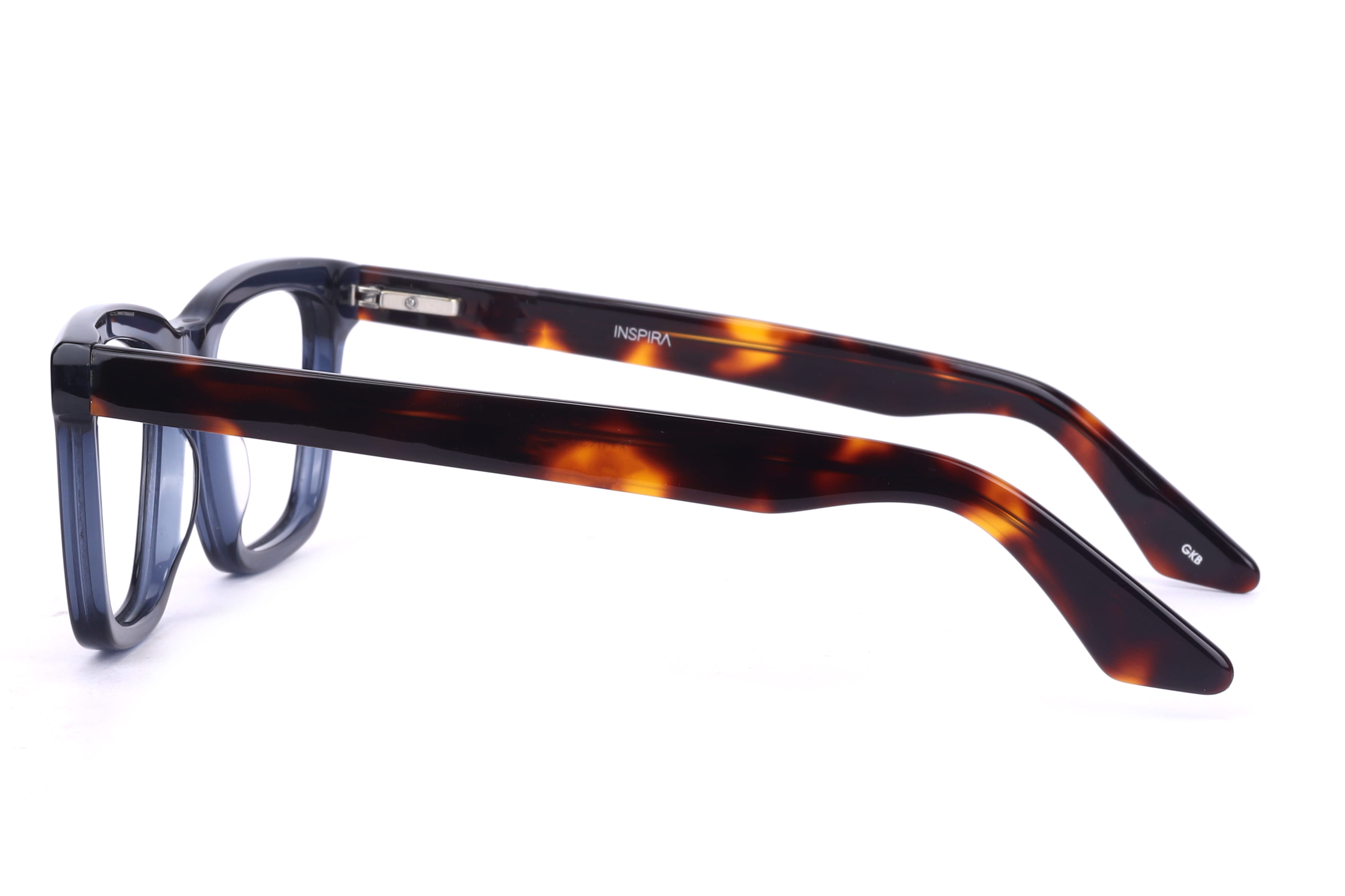 Inspira ASR3001 Frame Transparent Blue Male Full Shell Frame — Transparent Blue frame — view 3