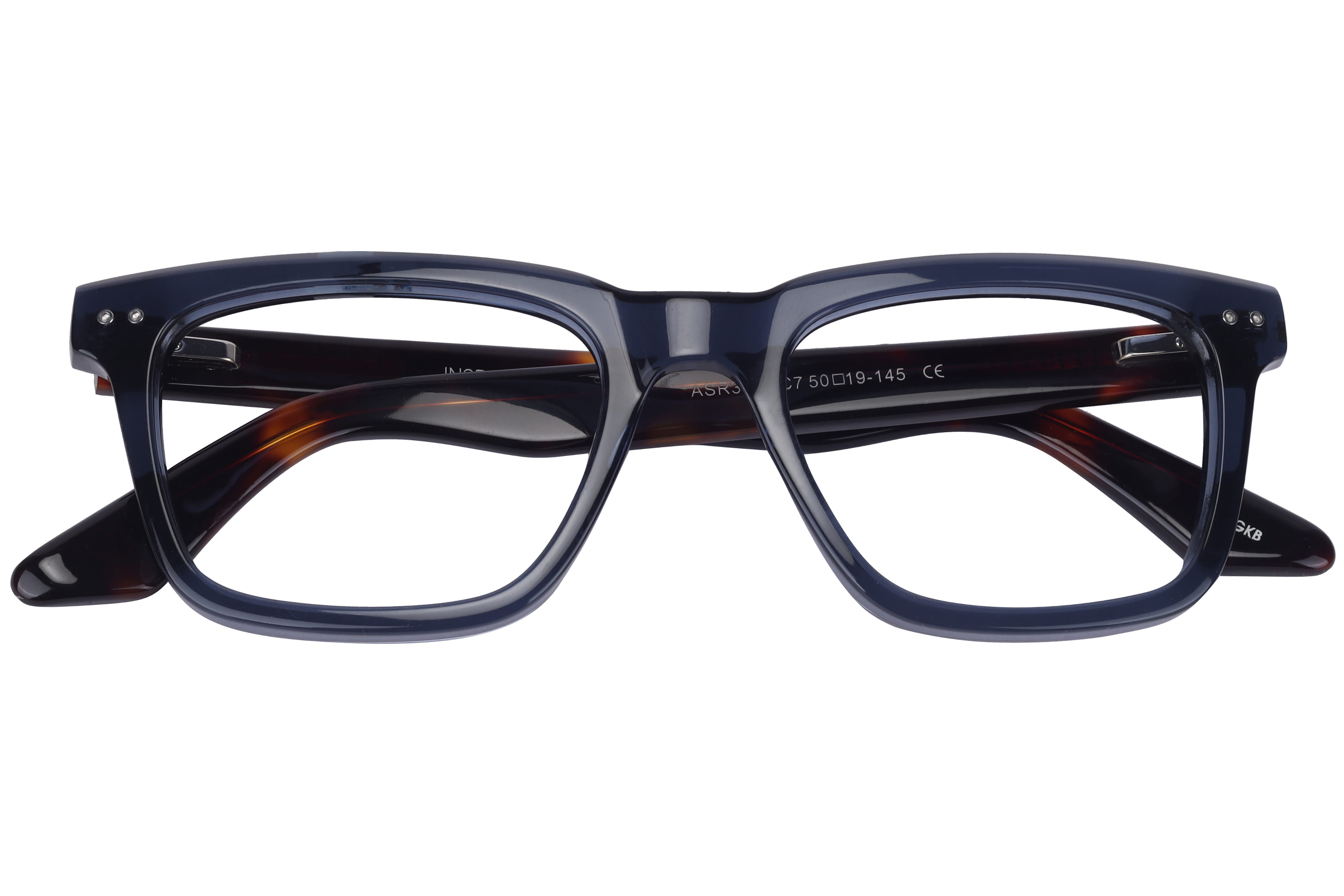 Inspira ASR3001 Frame Transparent Blue Male Full Shell Frame — Transparent Blue frame — view 4