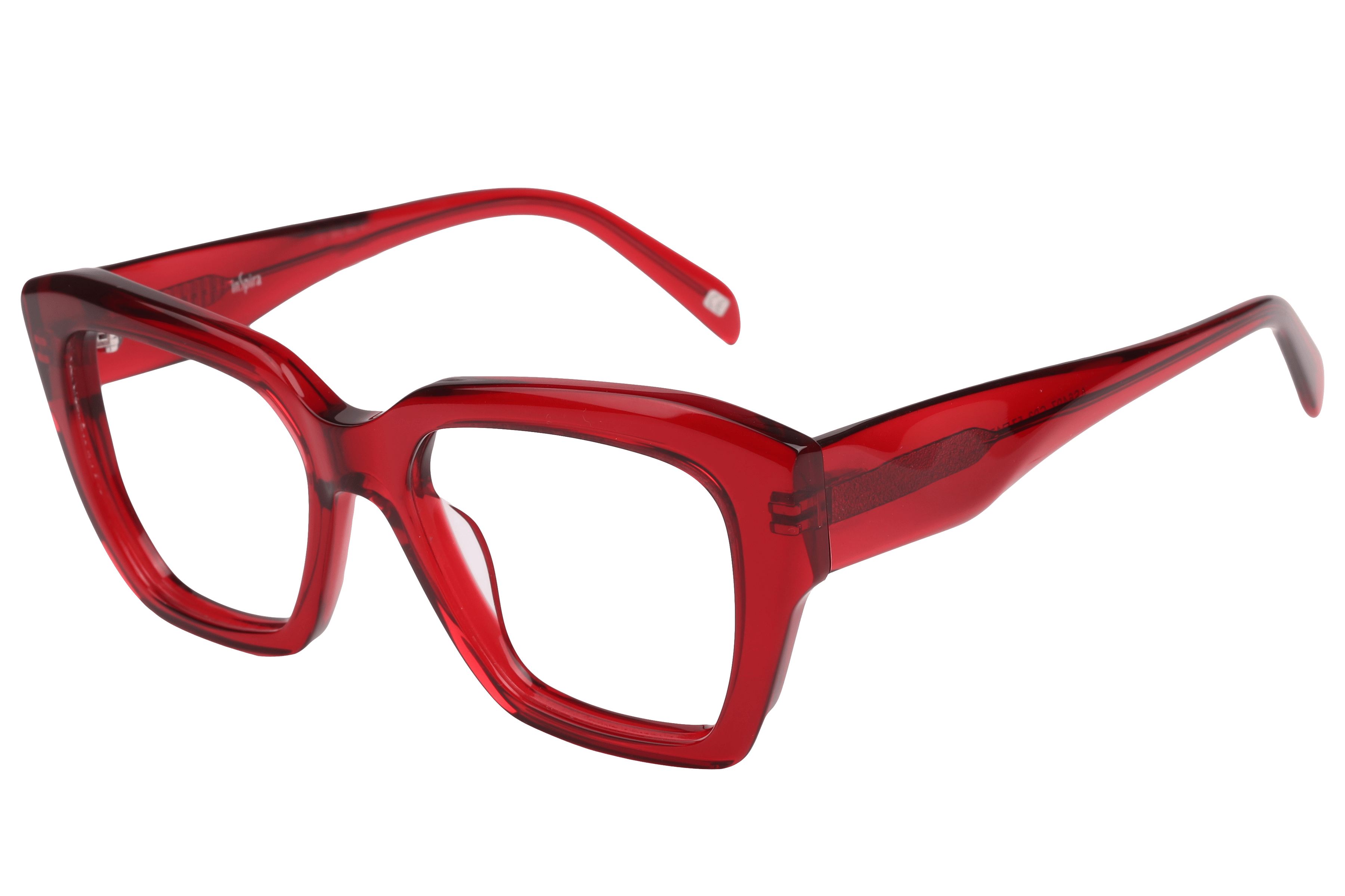 Inspira AS6497 Frame Transparent Maroon Unisex Full Shell — Transparent Maroon frame