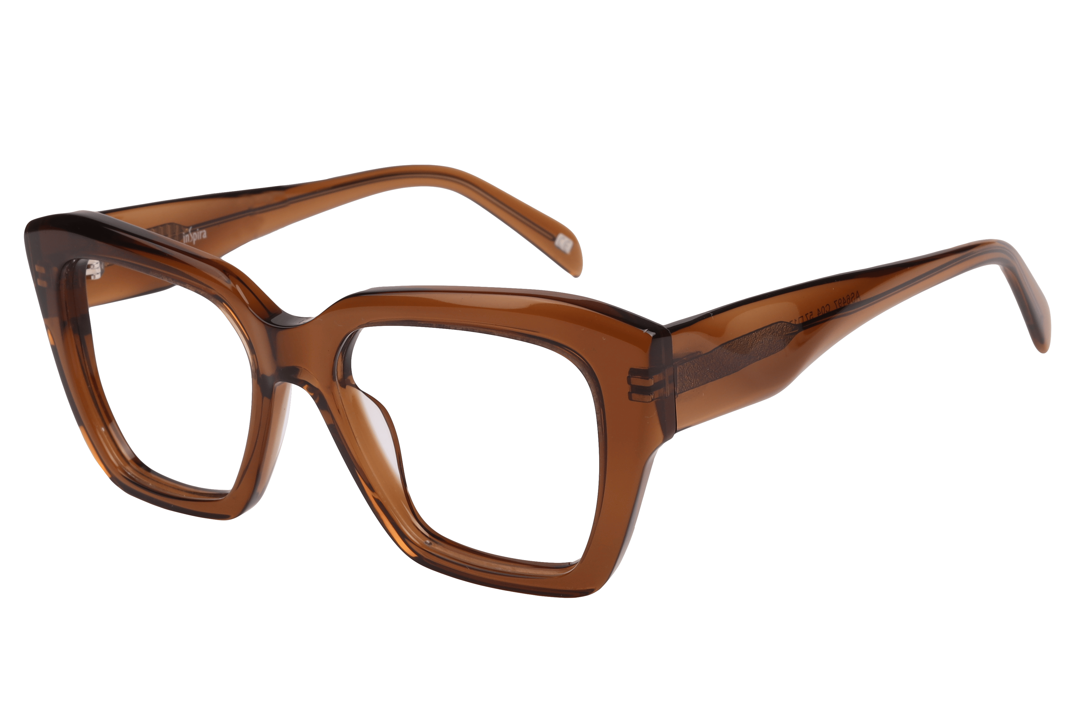 Inspira AS6497 Frame Transparent Brown Unisex Full Shell — Transparent Brown frame