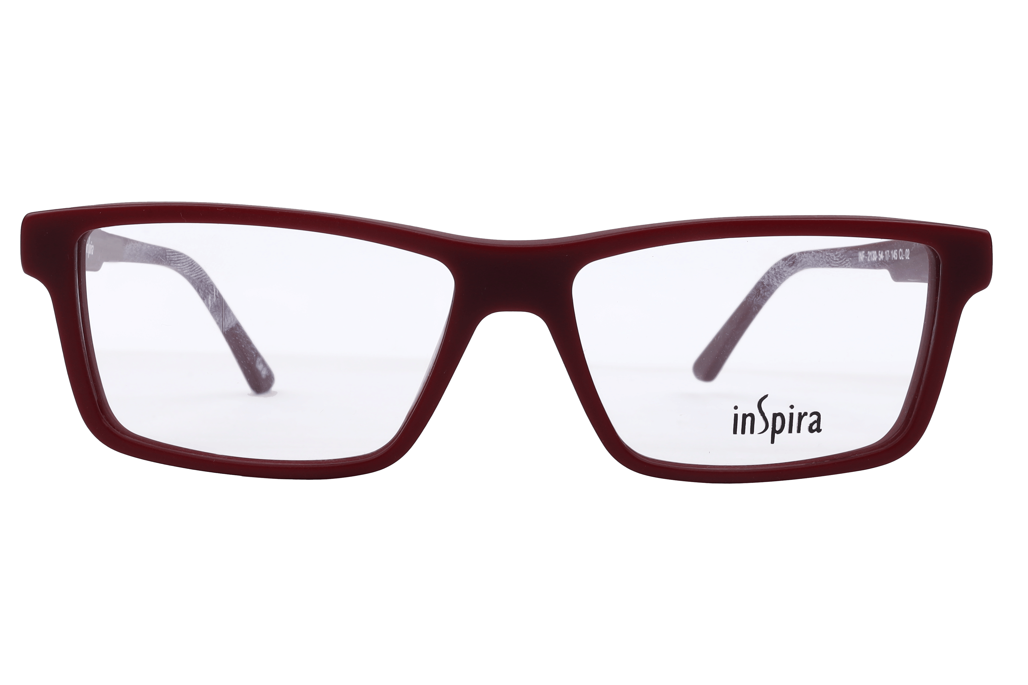Inspira F2130 Frame Matt Maroon Unisex Full Shell Frame — Matt Maroon frame — view 2