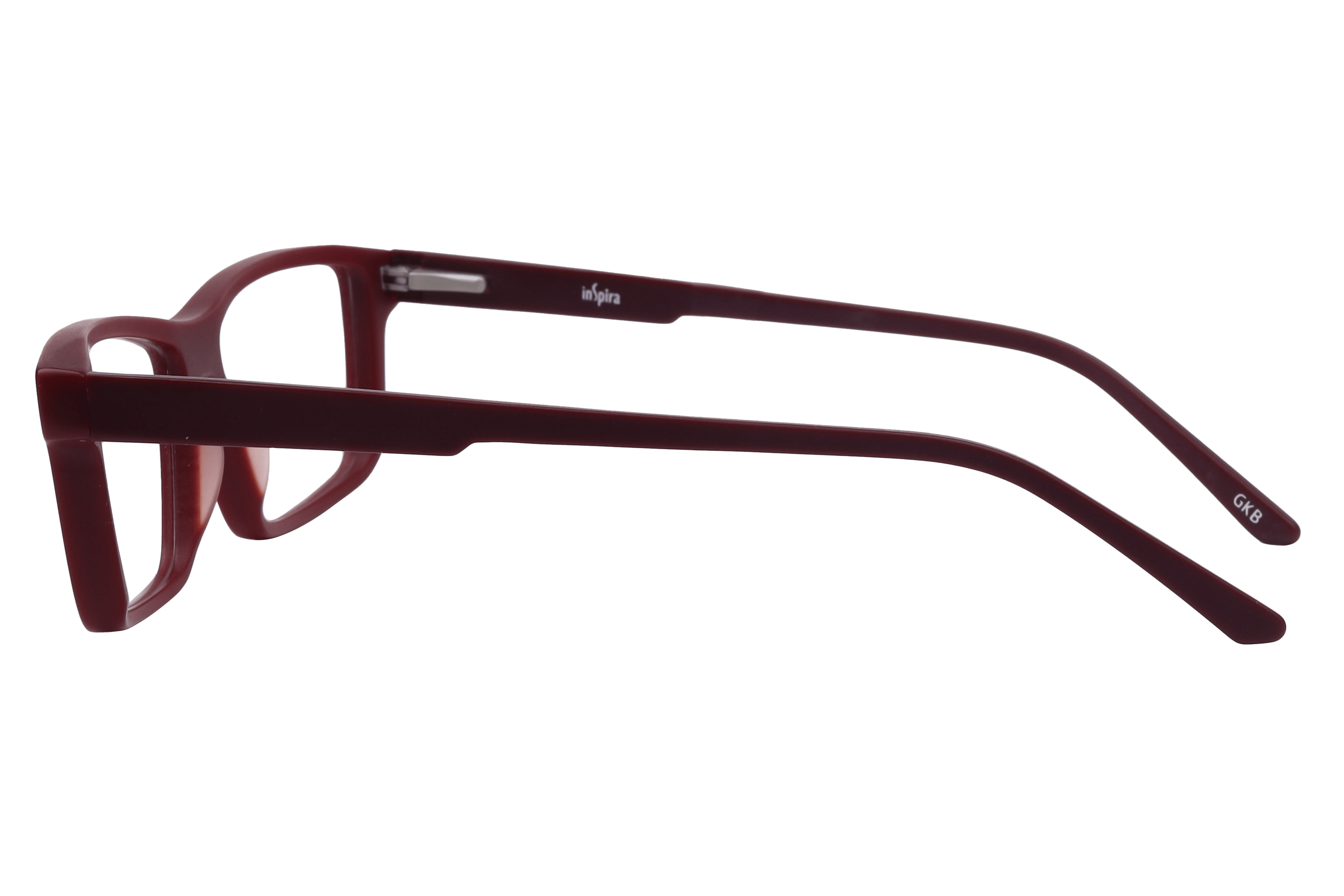 Inspira F2130 Frame Matt Maroon Unisex Full Shell Frame — Matt Maroon frame — view 3