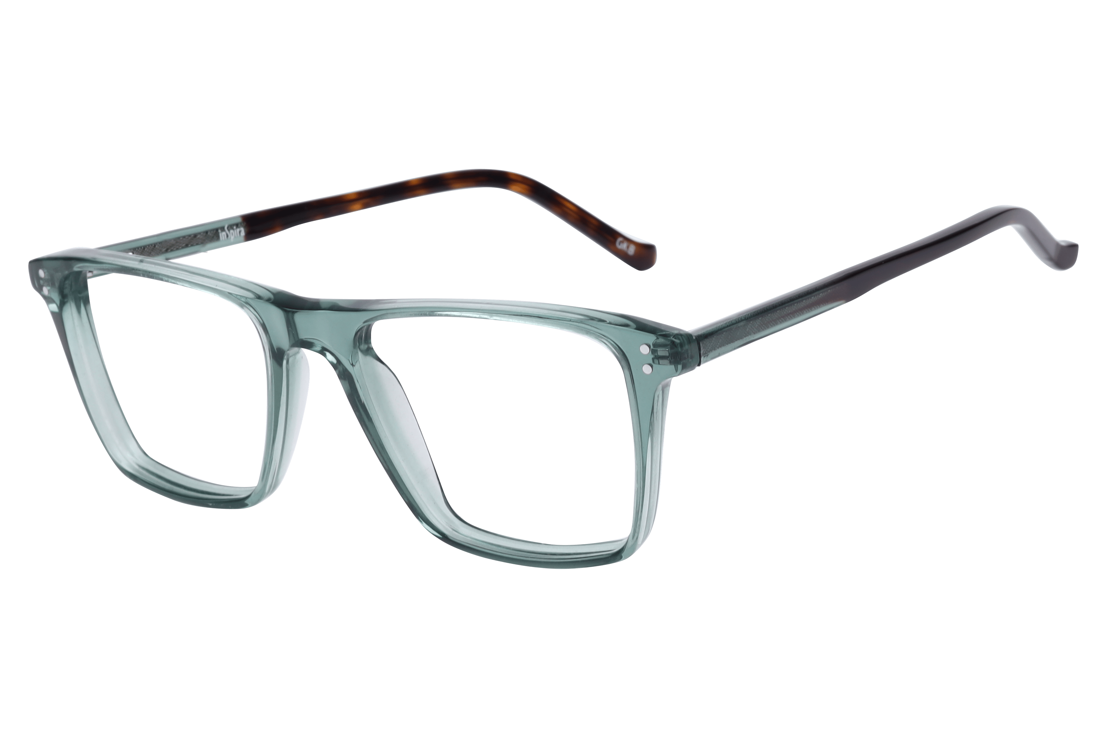 Inspira F2142 Frame Transparent Green Male Full Shell — Transparent Green frame
