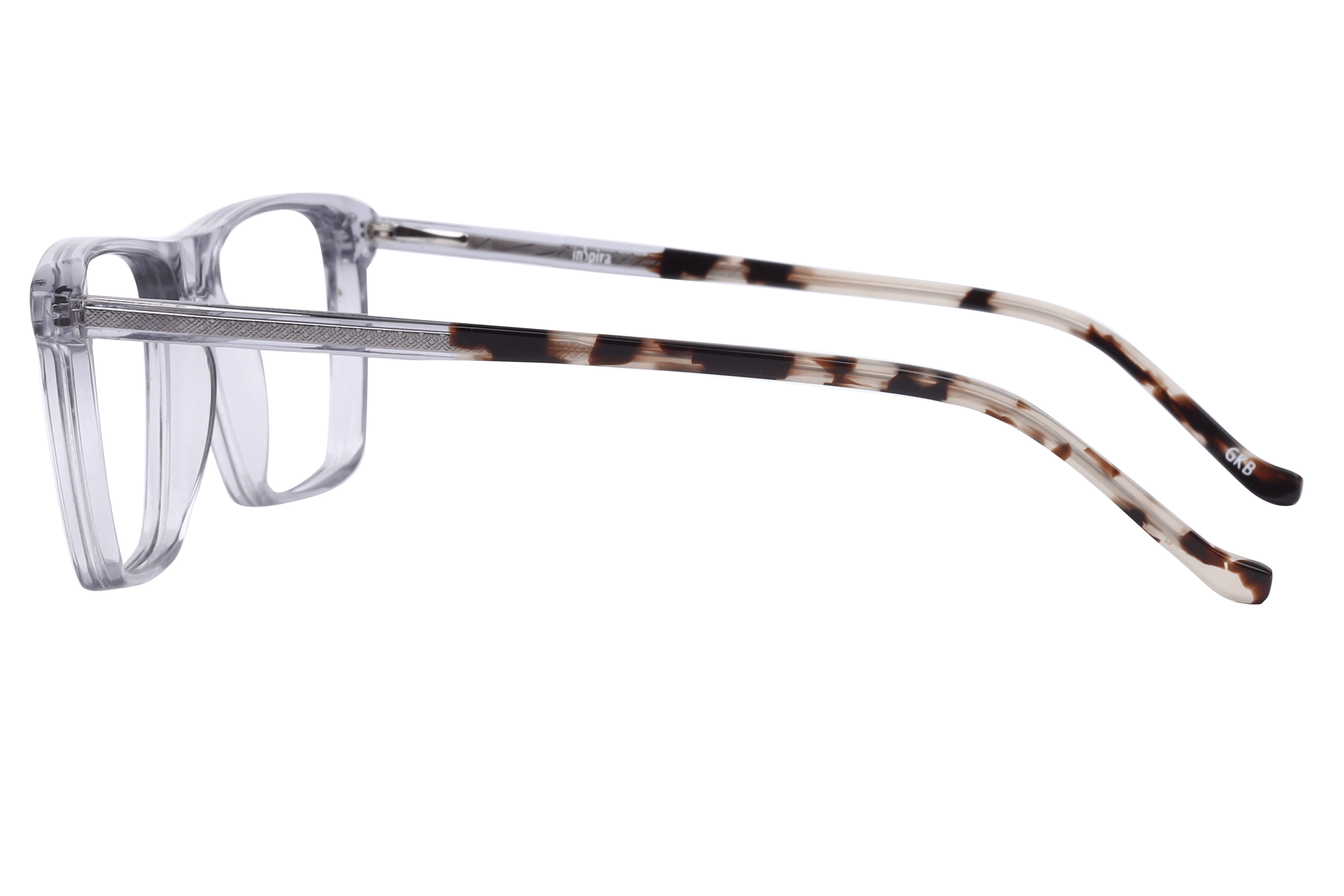 Inspira F2142 Frame Transparent Grey Male Full Shell Frame — Transparent Grey frame — view 3