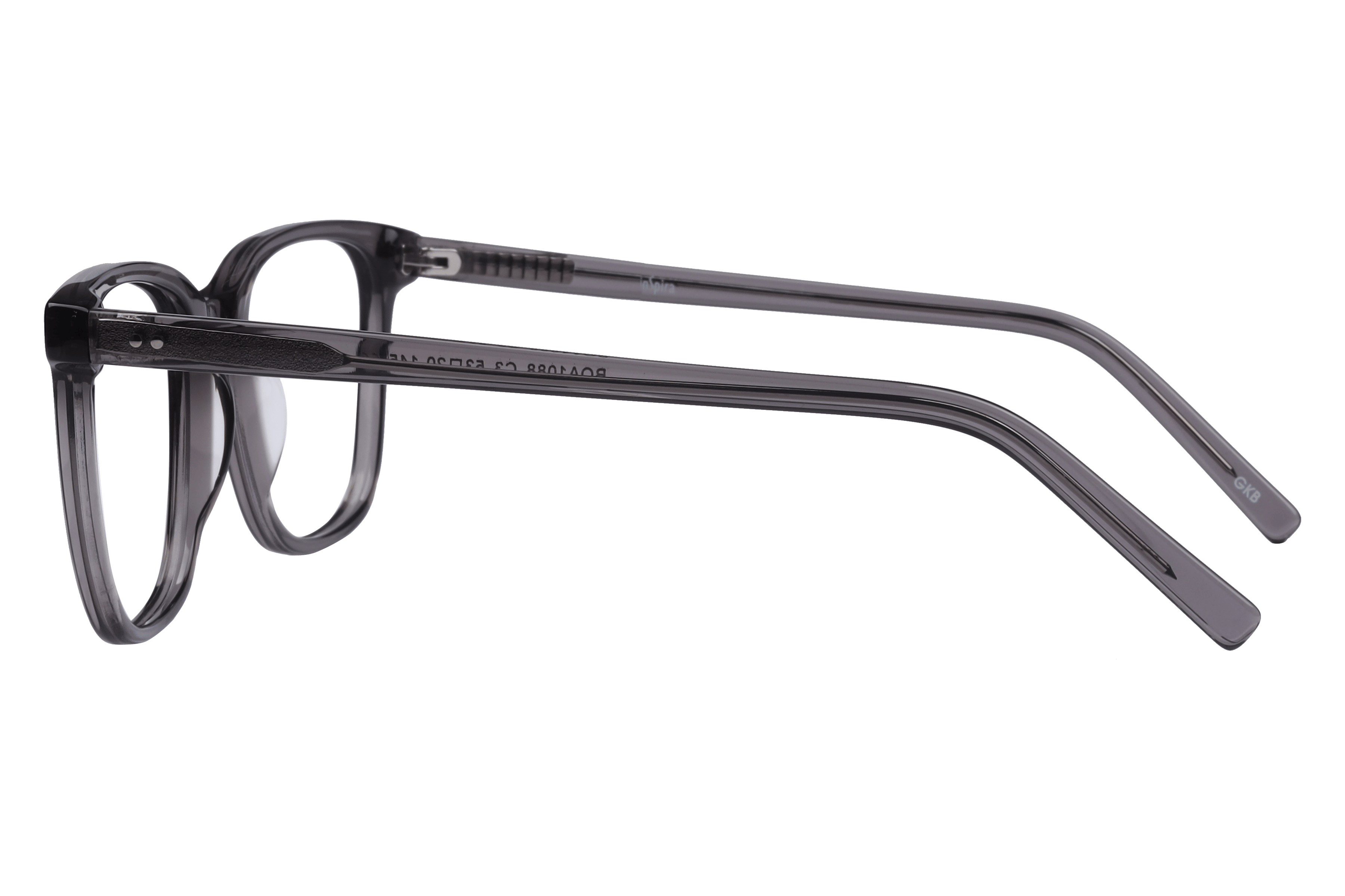 Inspira BOA1088 Frame Transparent Grey Male Full Shell Frame — Transparent Grey frame — view 3