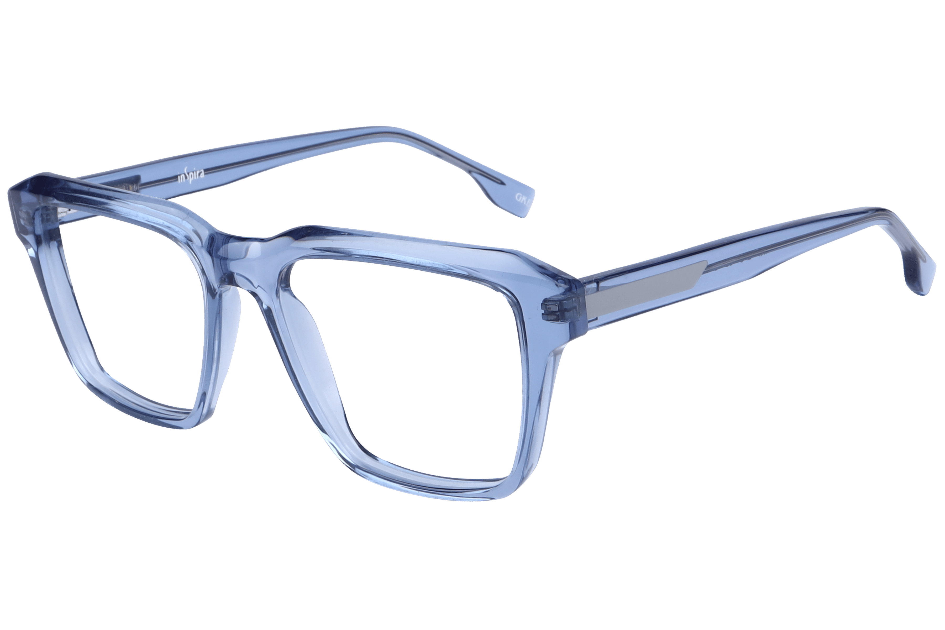 Inspira F2101 Frame Transparent Blue Male Full Shell — Transparent Blue frame