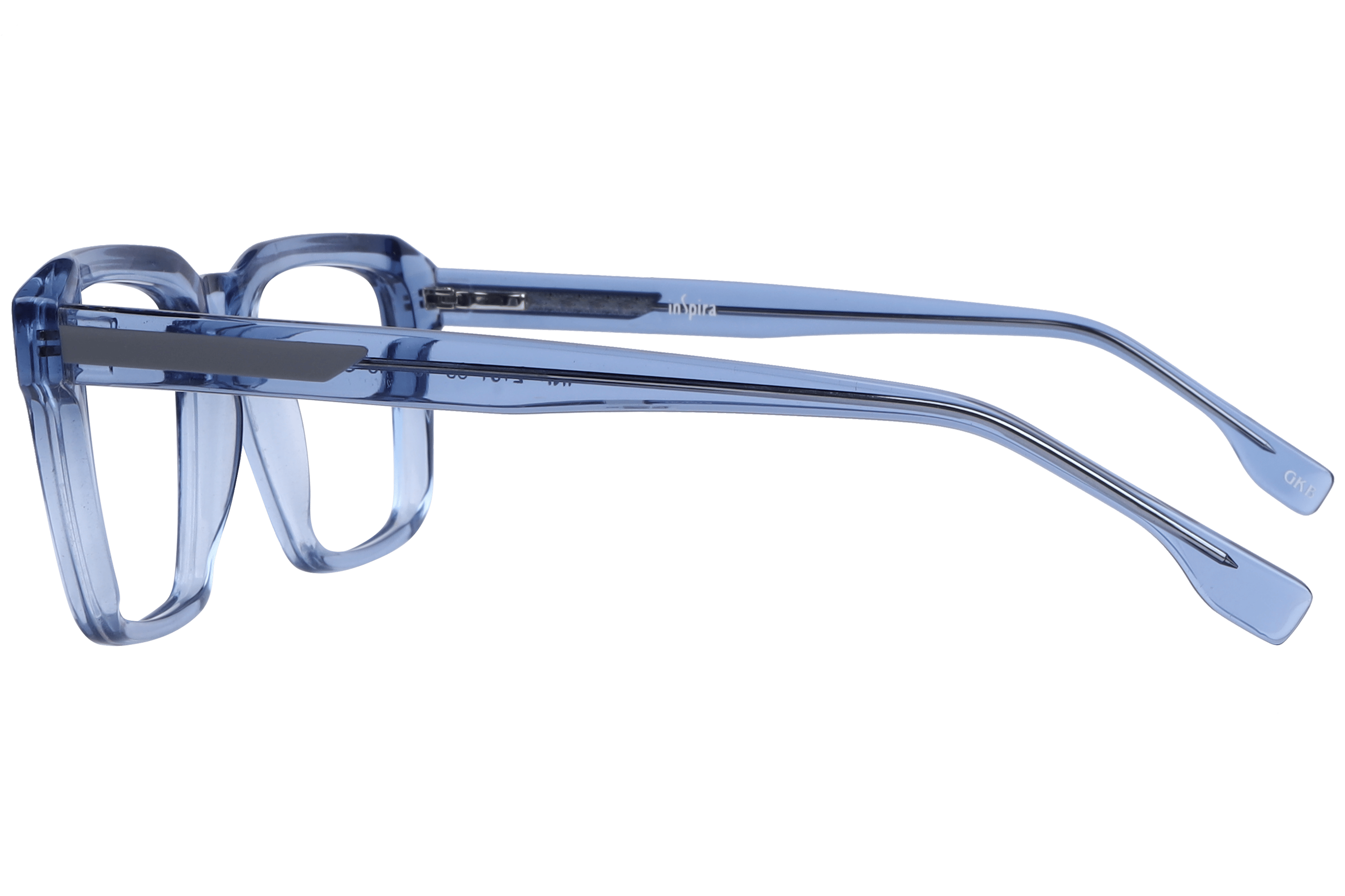 Inspira F2101 Frame Transparent Blue Male Full Shell Frame — Transparent Blue frame — view 3