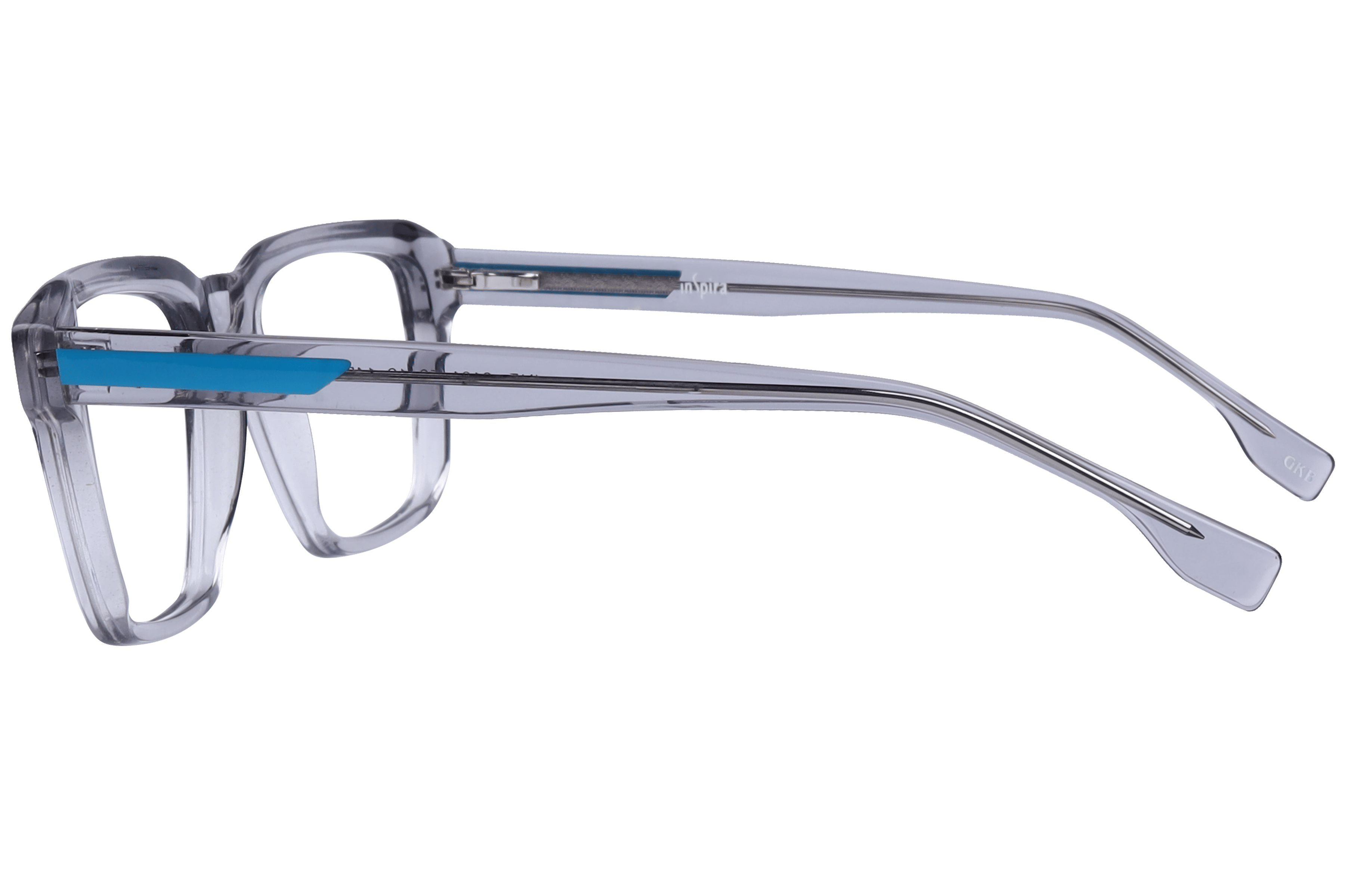 Inspira F2101 Frame Transparent Grey Male Full Shell Frame — Transparent Grey frame — view 3