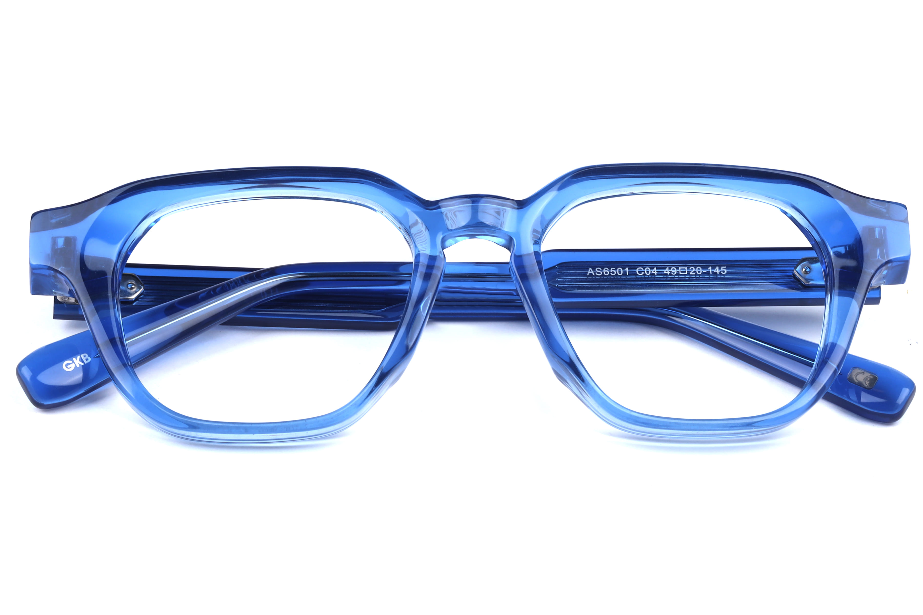 Inspira AS6501 Frame Transparent Blue Unisex Full Shell Frame — Transparent Blue frame — view 3