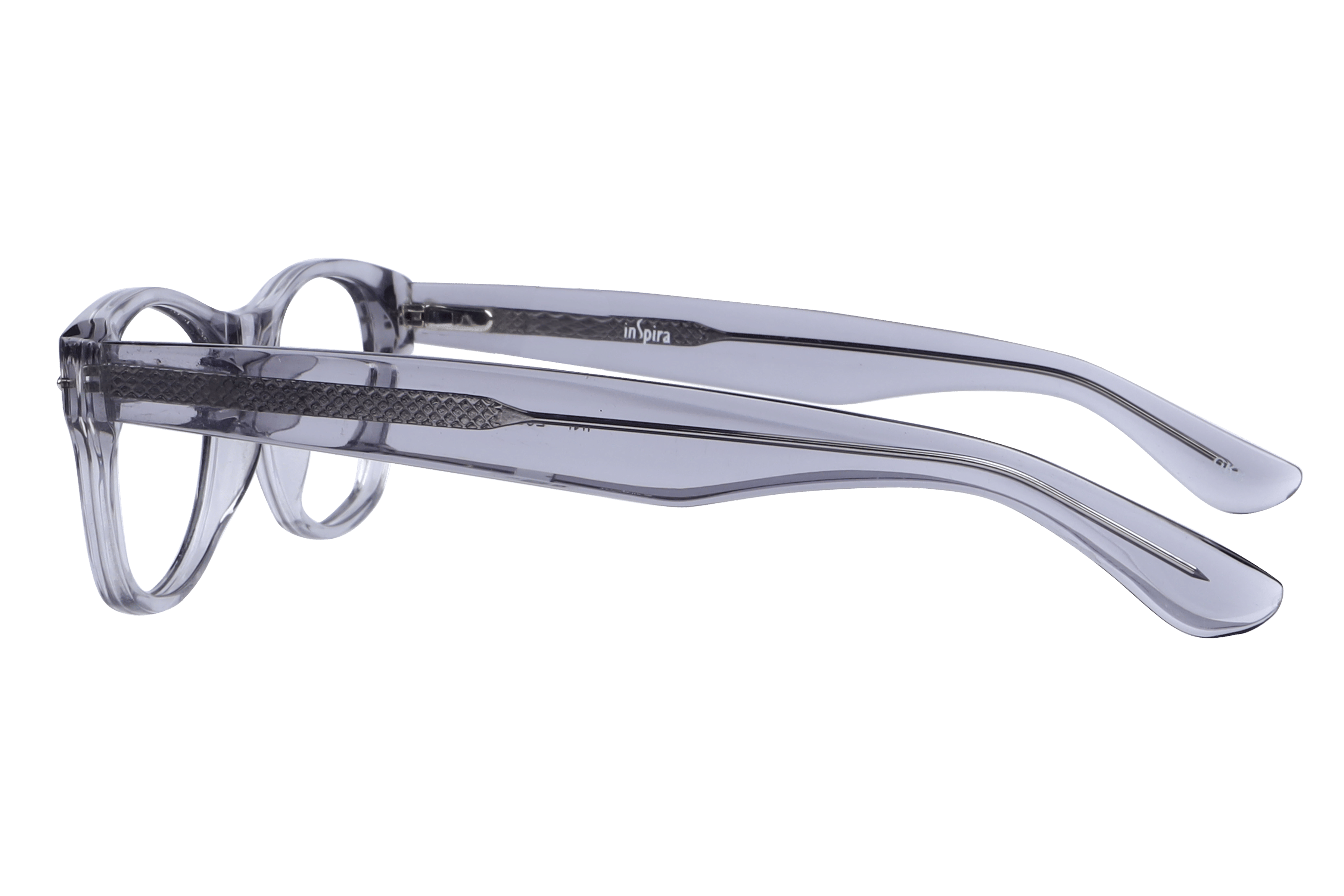 Inspira F2092 Frame Transparent Grey Unisex Full Shell Frame — Transparent Grey frame — view 3