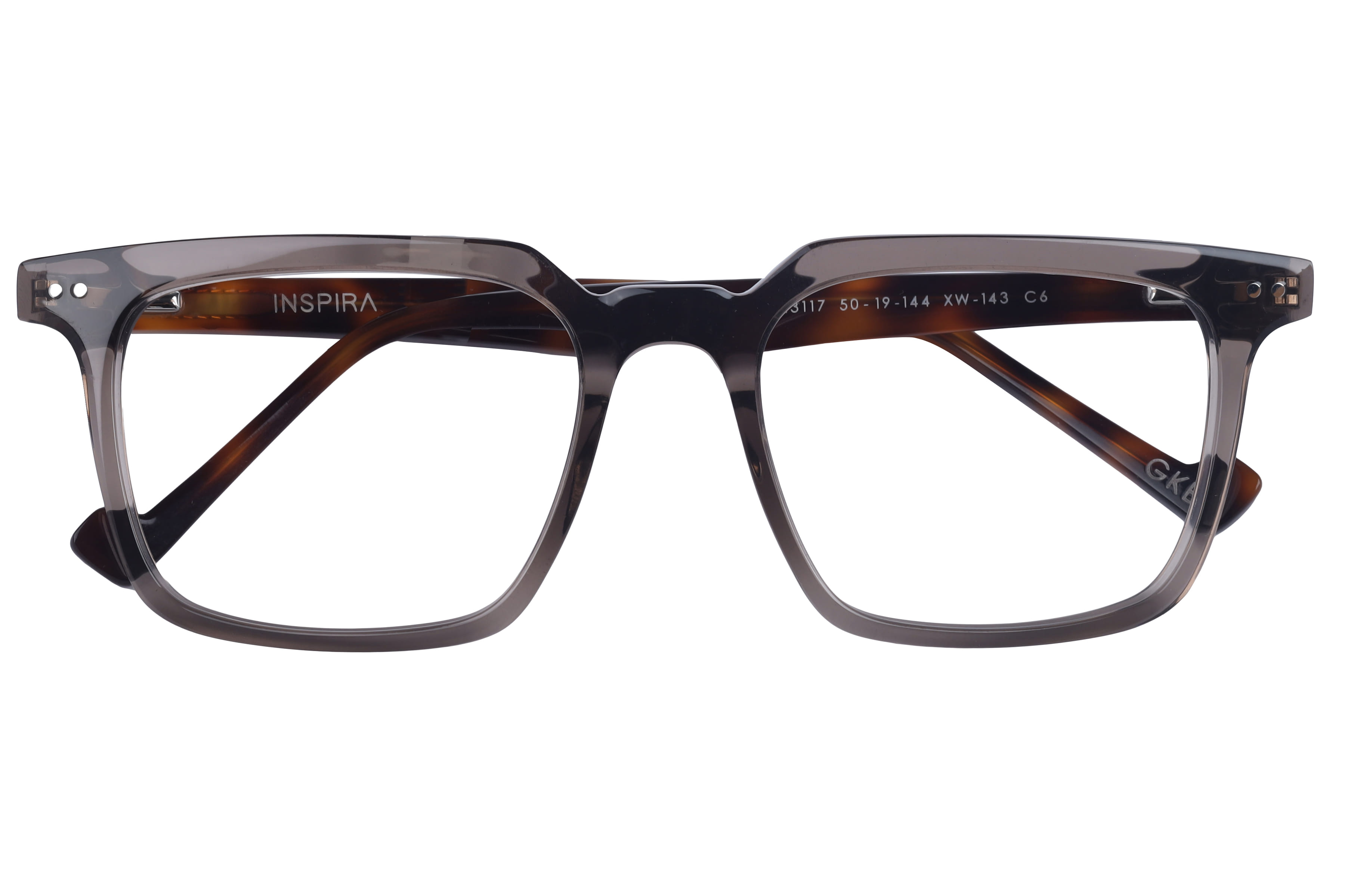 Inspira 13117 XW-143 Frame Transparent Grey Male Full Shell Frame — view 4