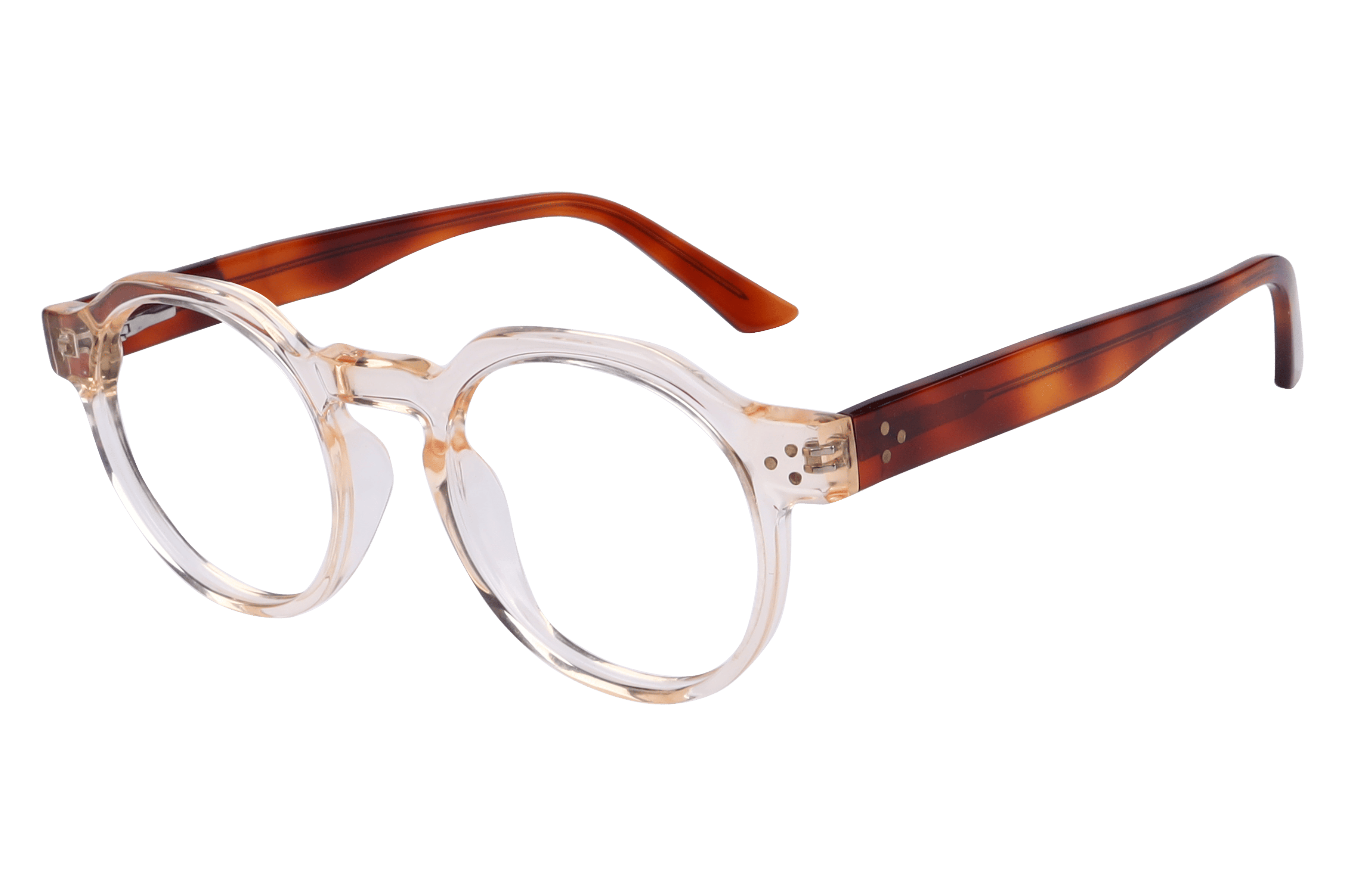 Inspira M-007 Frame Transparent Brown Unisex Full Shell — Transparent Brown frame