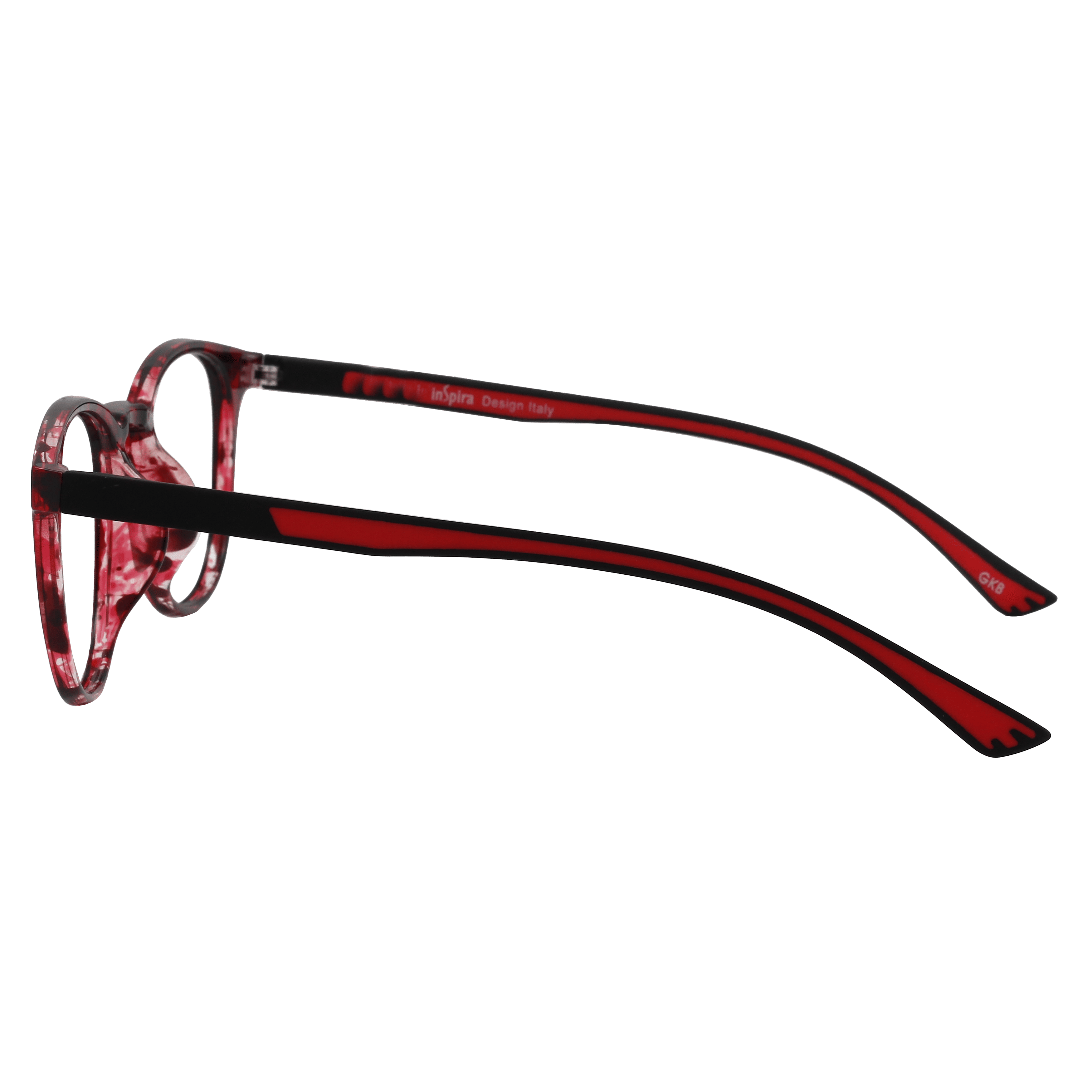 Inspira 6018R Frame Red Unisex Full Rubber Frame — Red frame — view 3