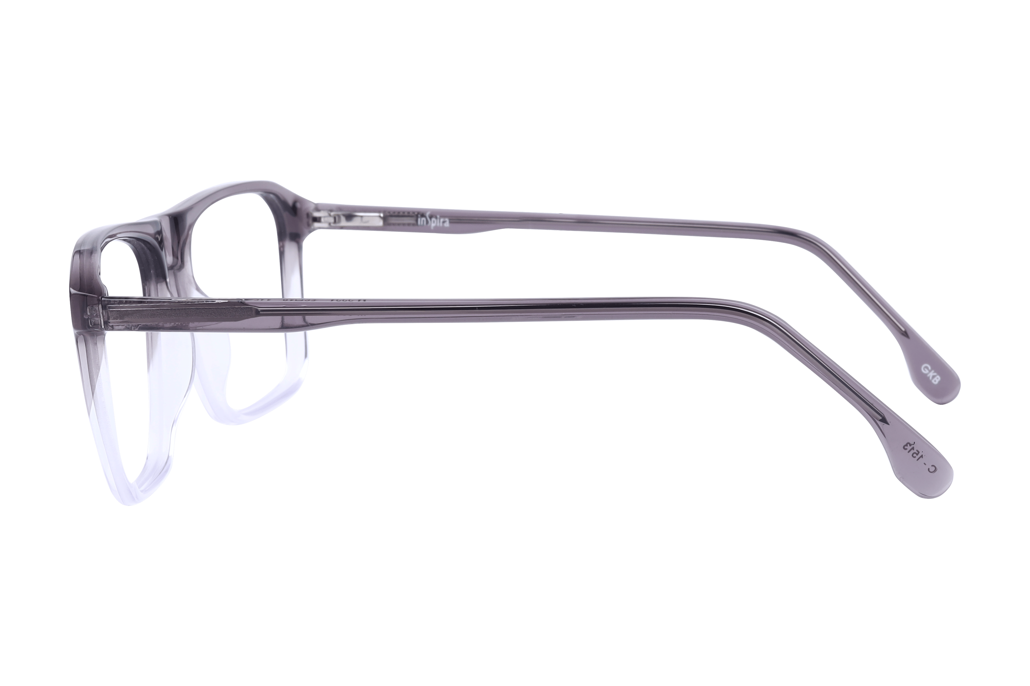 Inspira M-3334 Frame Transparent Grey Male Full Shell Frame — Transparent Grey frame — view 2