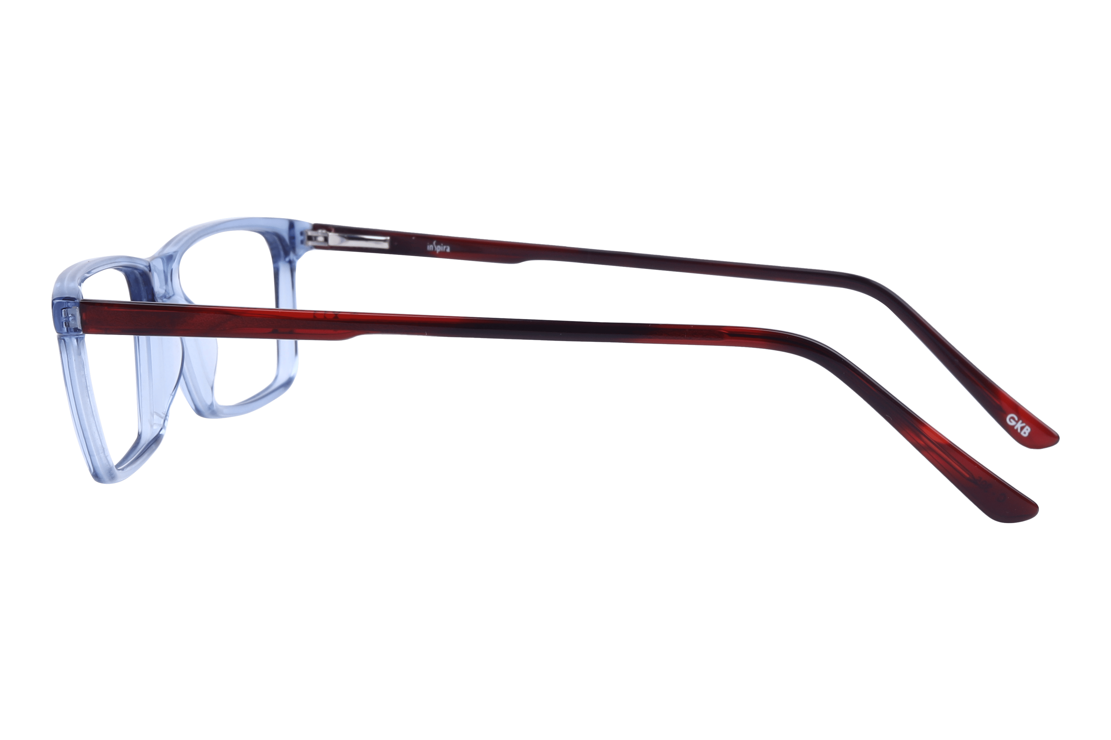 Inspira T-811 Frame Transparent Blue Unisex Full Shell Frame — Transparent Blue frame — view 3