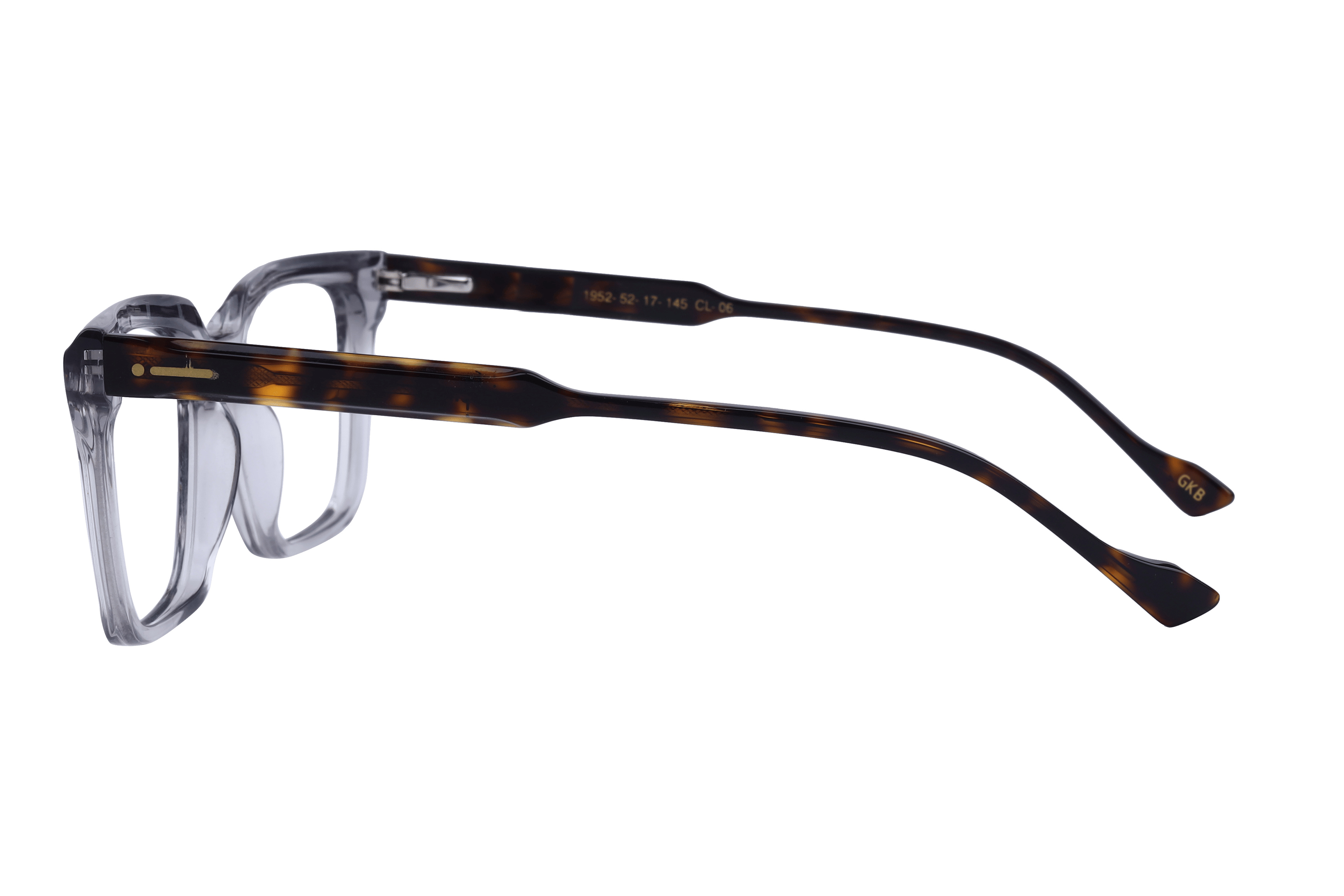 Inspira 1952 Frame Transparent Grey Male Full Shell Frame — Transparent Grey frame — view 3