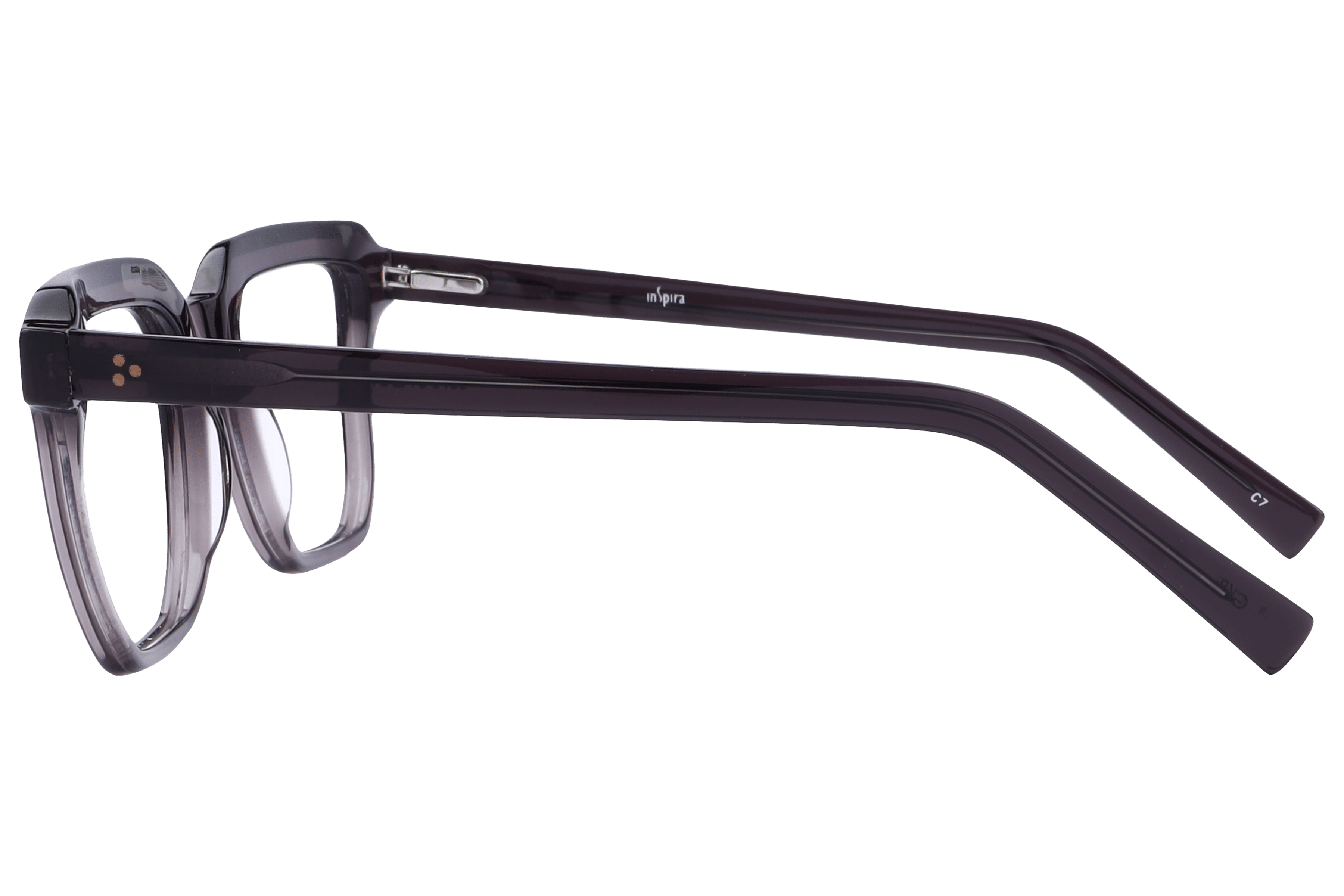 Inspira 3575 Frame Transparent Grey Male Full Shell Frame — Transparent Grey frame — view 3