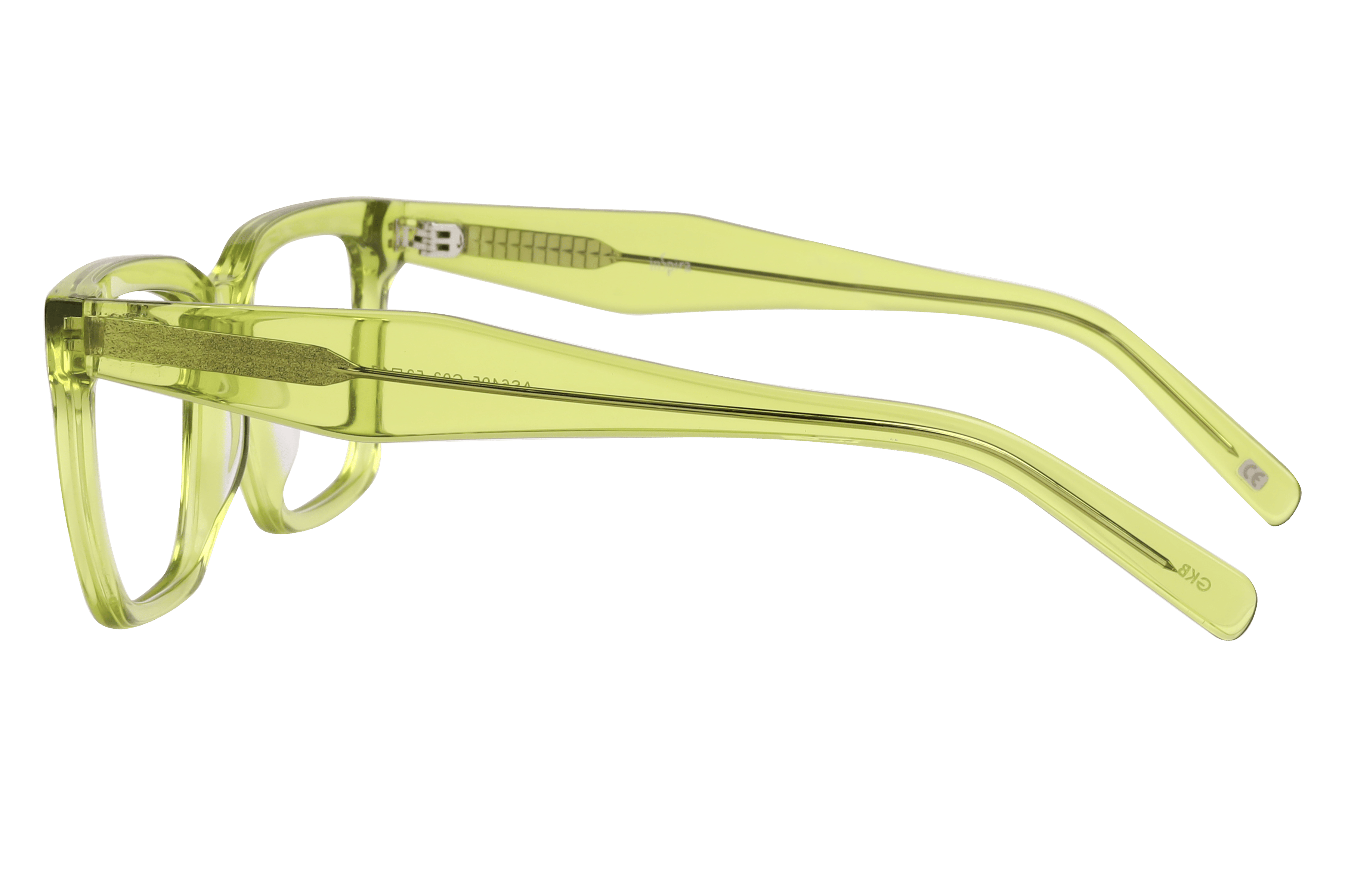 Inspira AS6495 Frame Transparent Green Male Full Shell Frame — Transparent Green frame — view 3