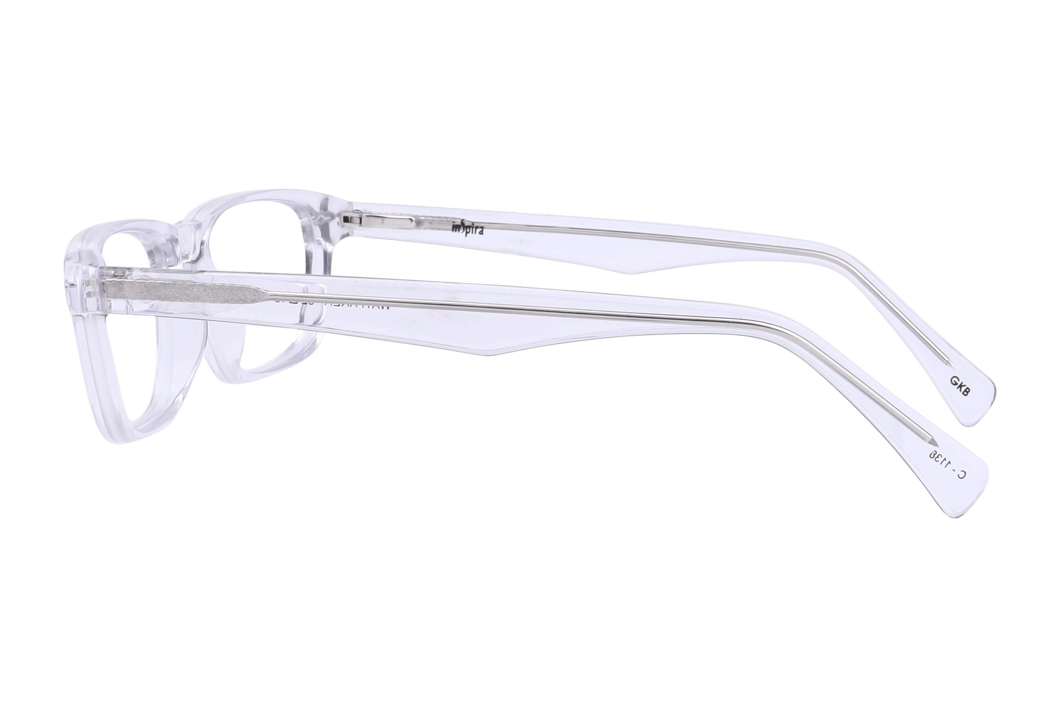Inspira WAYFARER Frame Transparent Unisex Full Shell Frame — Transparent frame — view 3