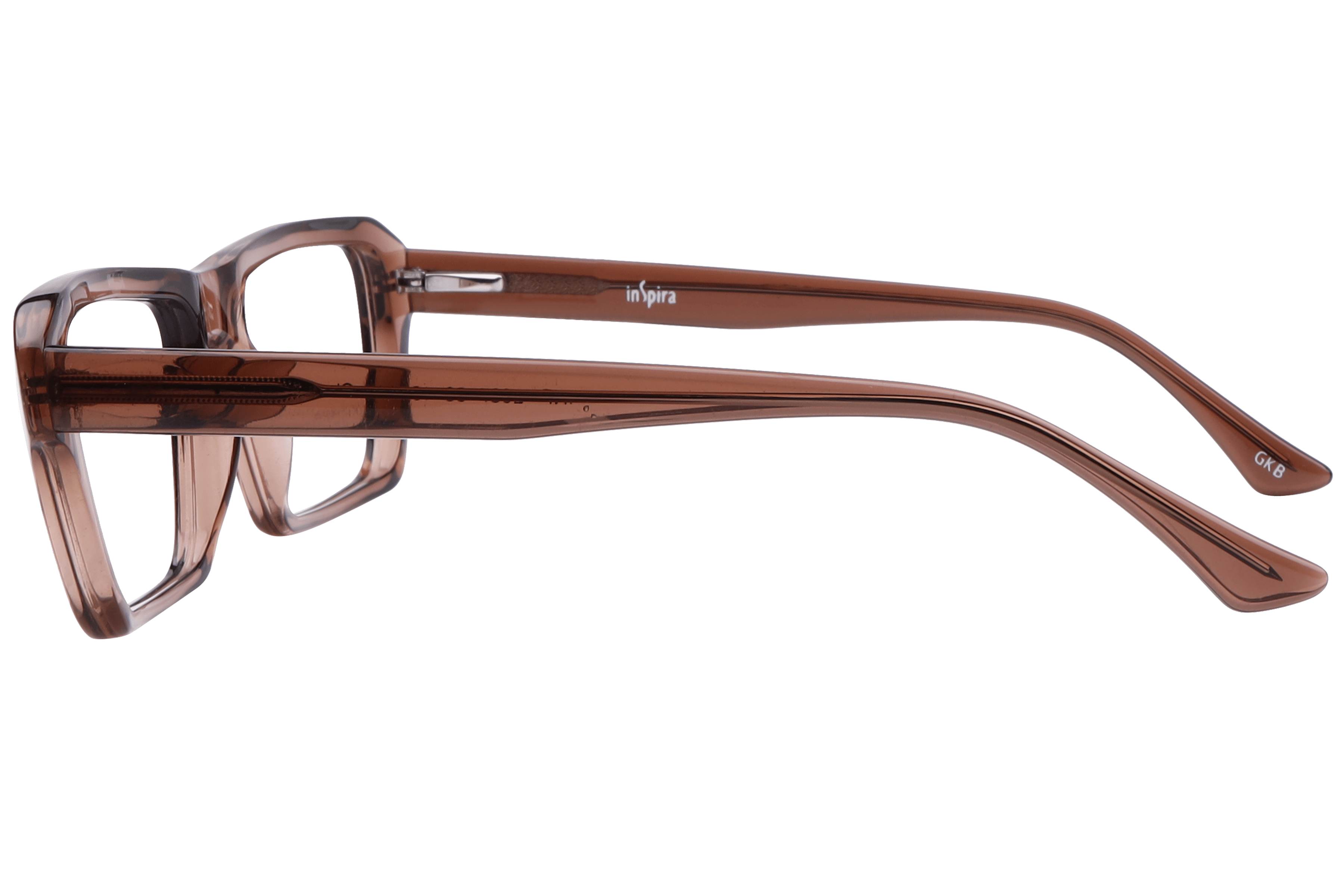 Inspira F2037 Frame Transparent Brown Male Full Shell Frame — Transparent Brown frame — view 3