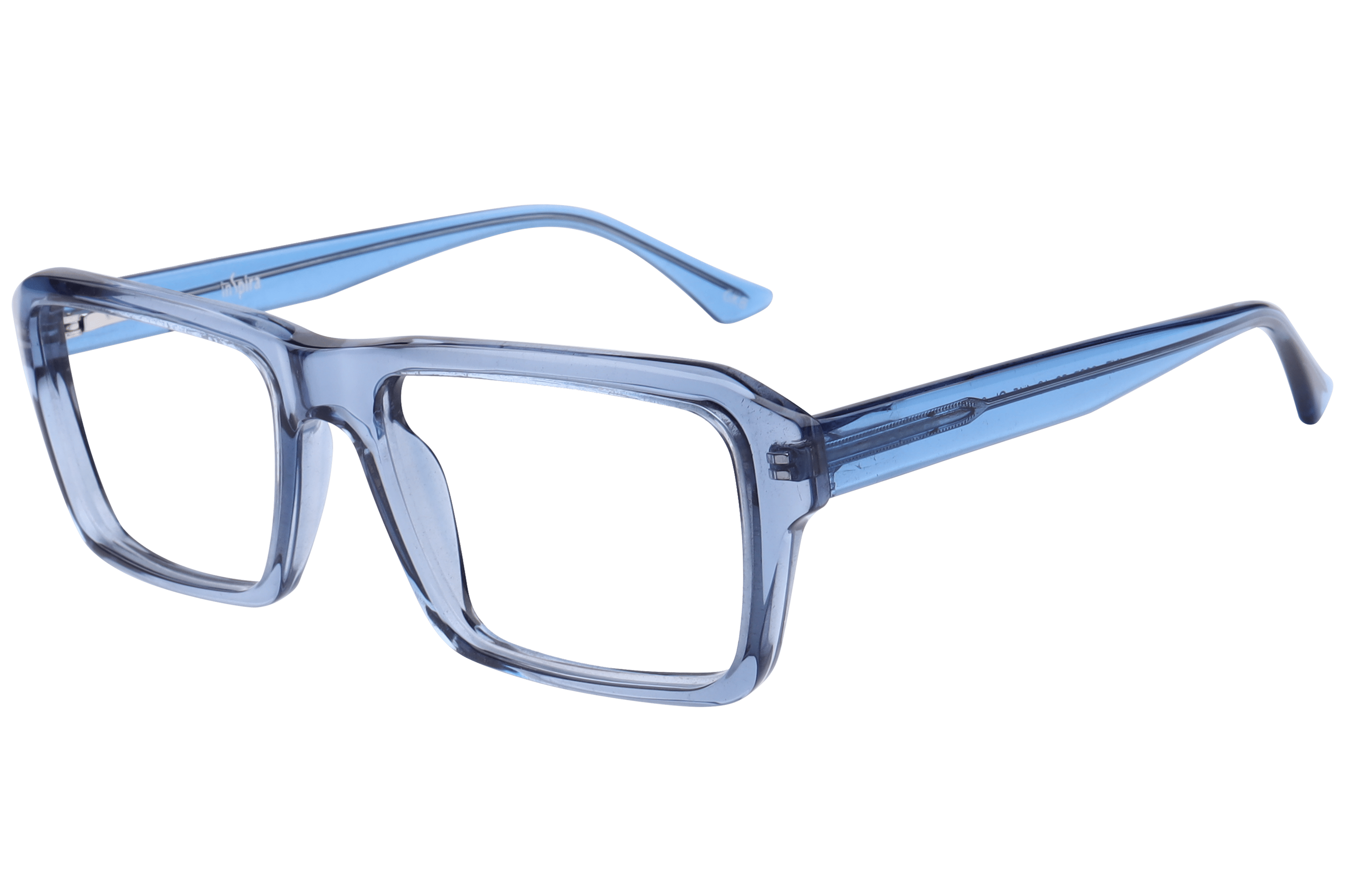 Inspira F2037 Frame Transparent Blue Male Full Shell — Transparent Blue frame
