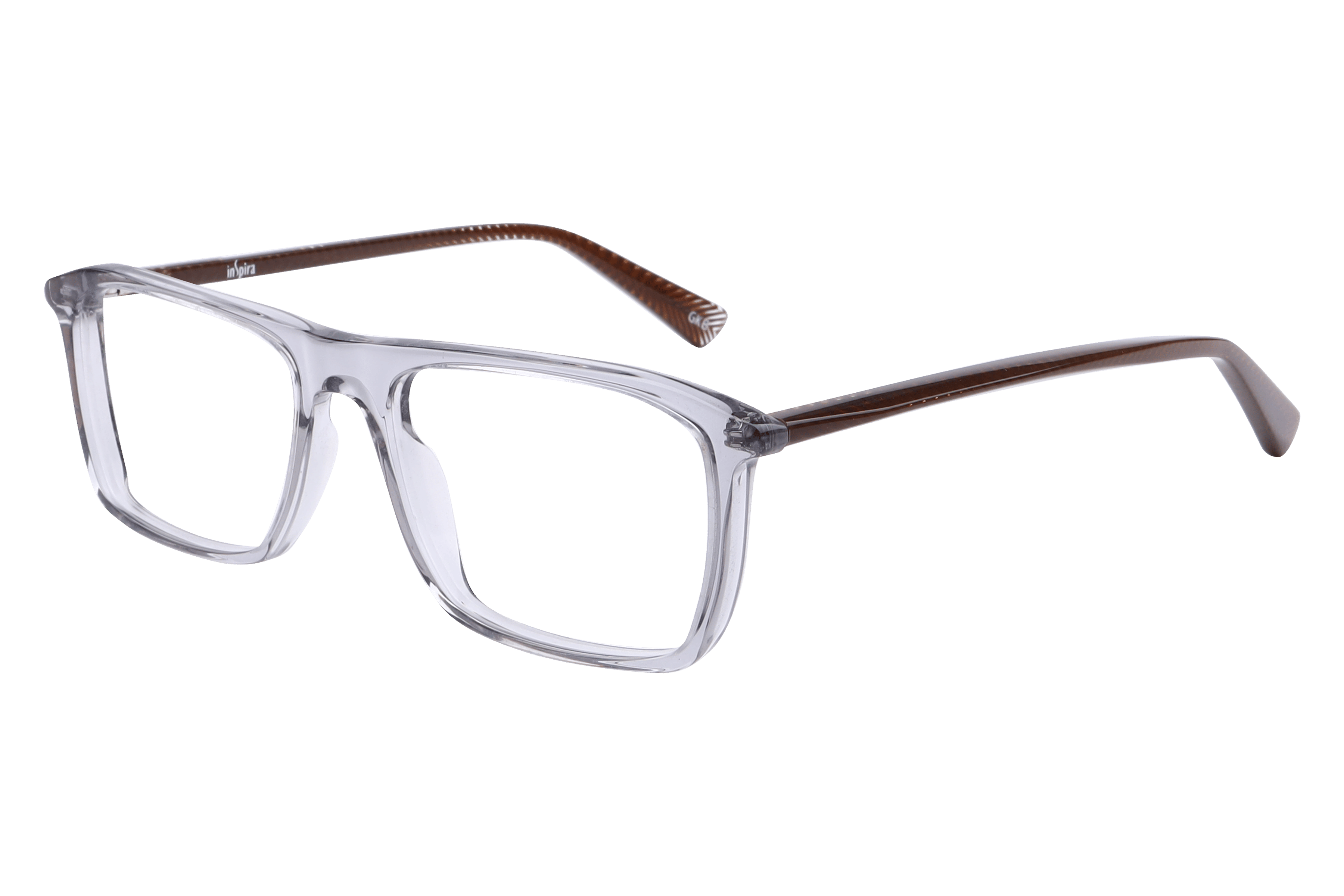 Inspira F2038 Frame Transparent Grey Male Full Shell — Transparent Grey frame