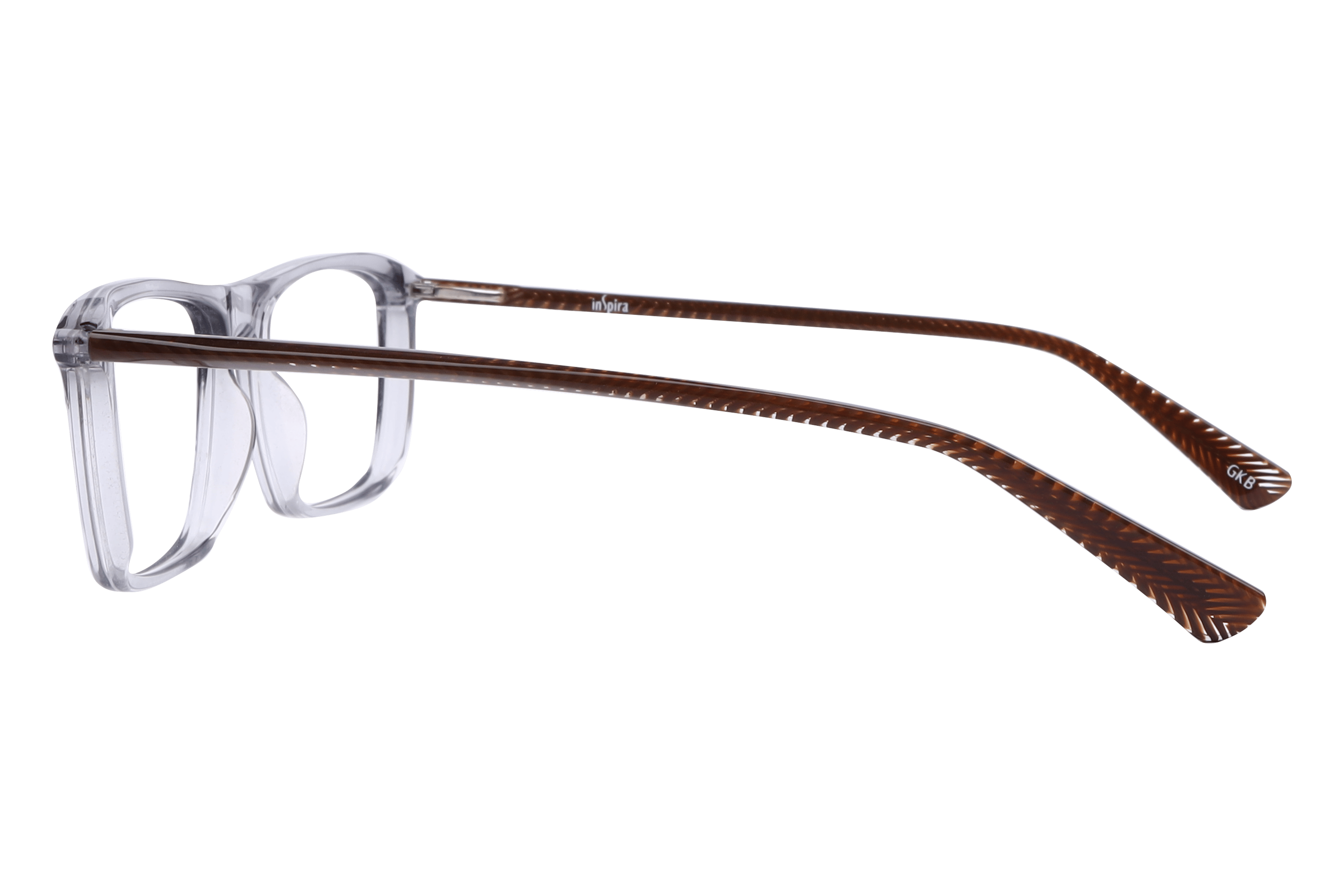 Inspira F2038 Frame Transparent Grey Male Full Shell Frame — Transparent Grey frame — view 3