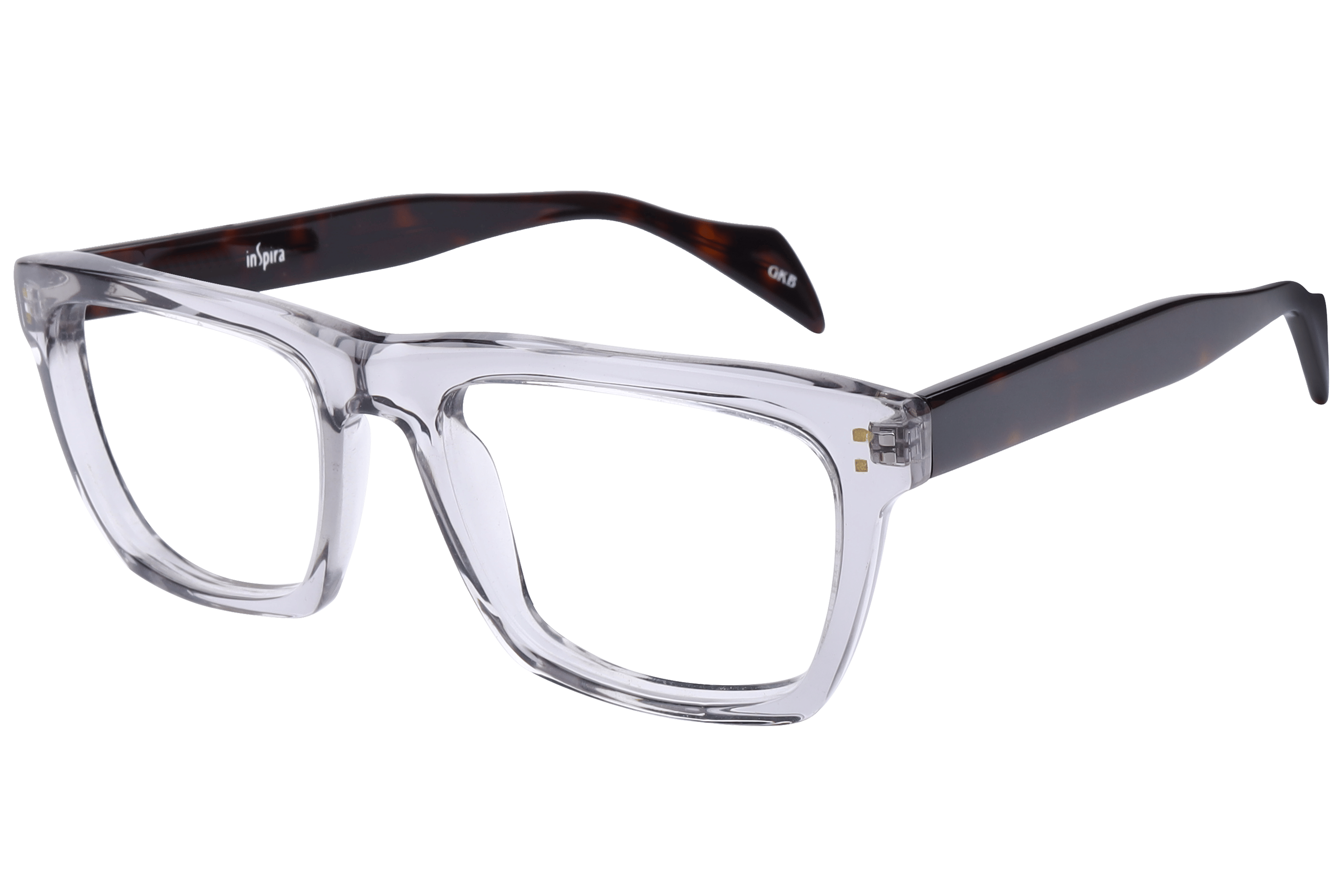 Inspira F2035 Frame Transparent Grey Male Full Shell — Transparent Grey frame