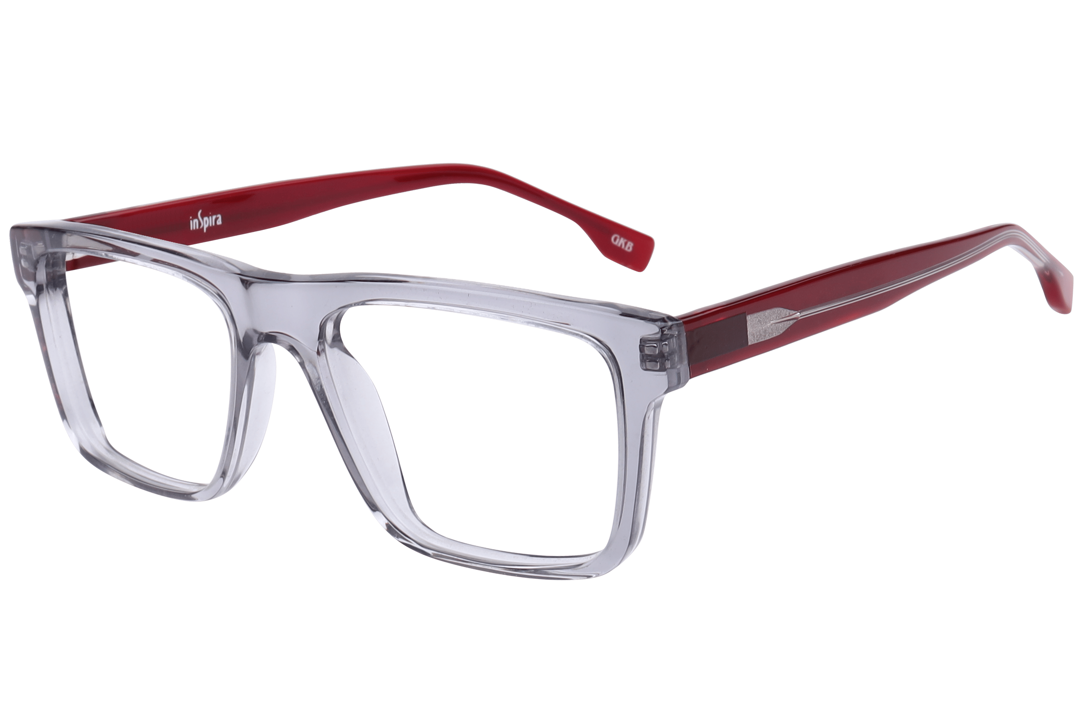 Inspira F2058 Frame Transparent Grey Male Full Shell — Transparent Grey frame