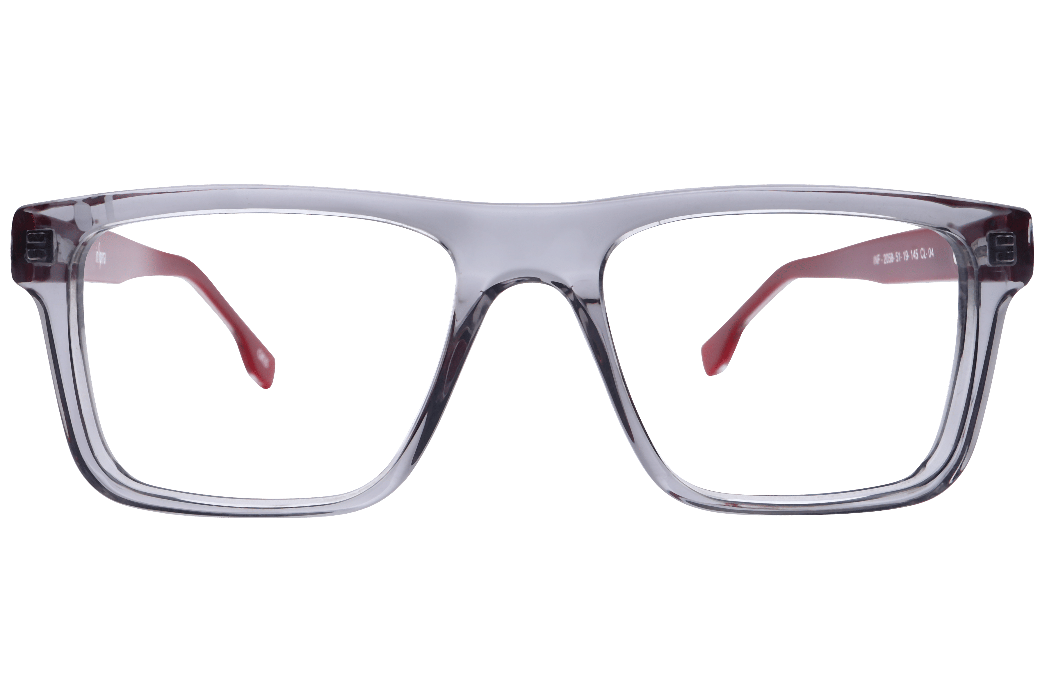 Inspira F2058 Frame Transparent Grey Male Full Shell Frame — Transparent Grey frame — view 2