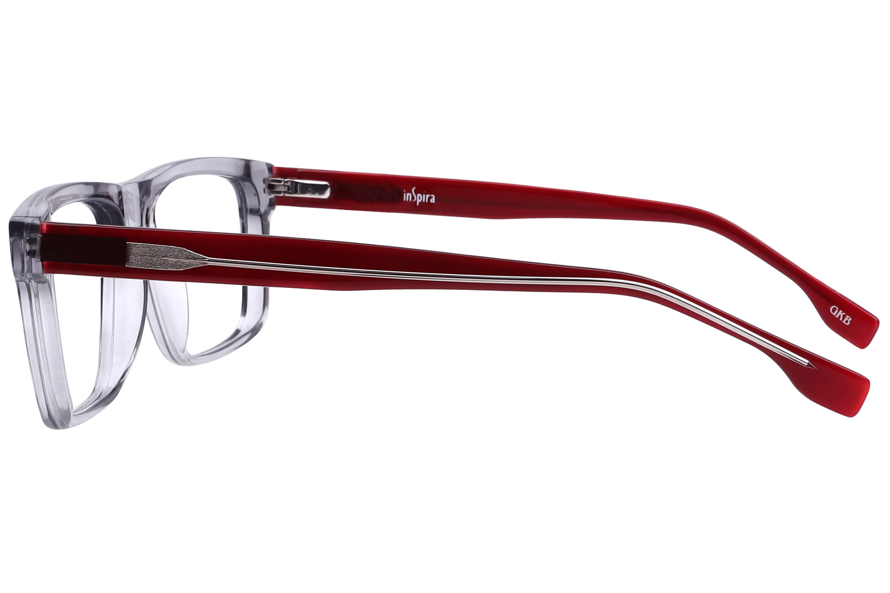 Inspira F2058 Frame Transparent Grey Male Full Shell Frame — Transparent Grey frame — view 3