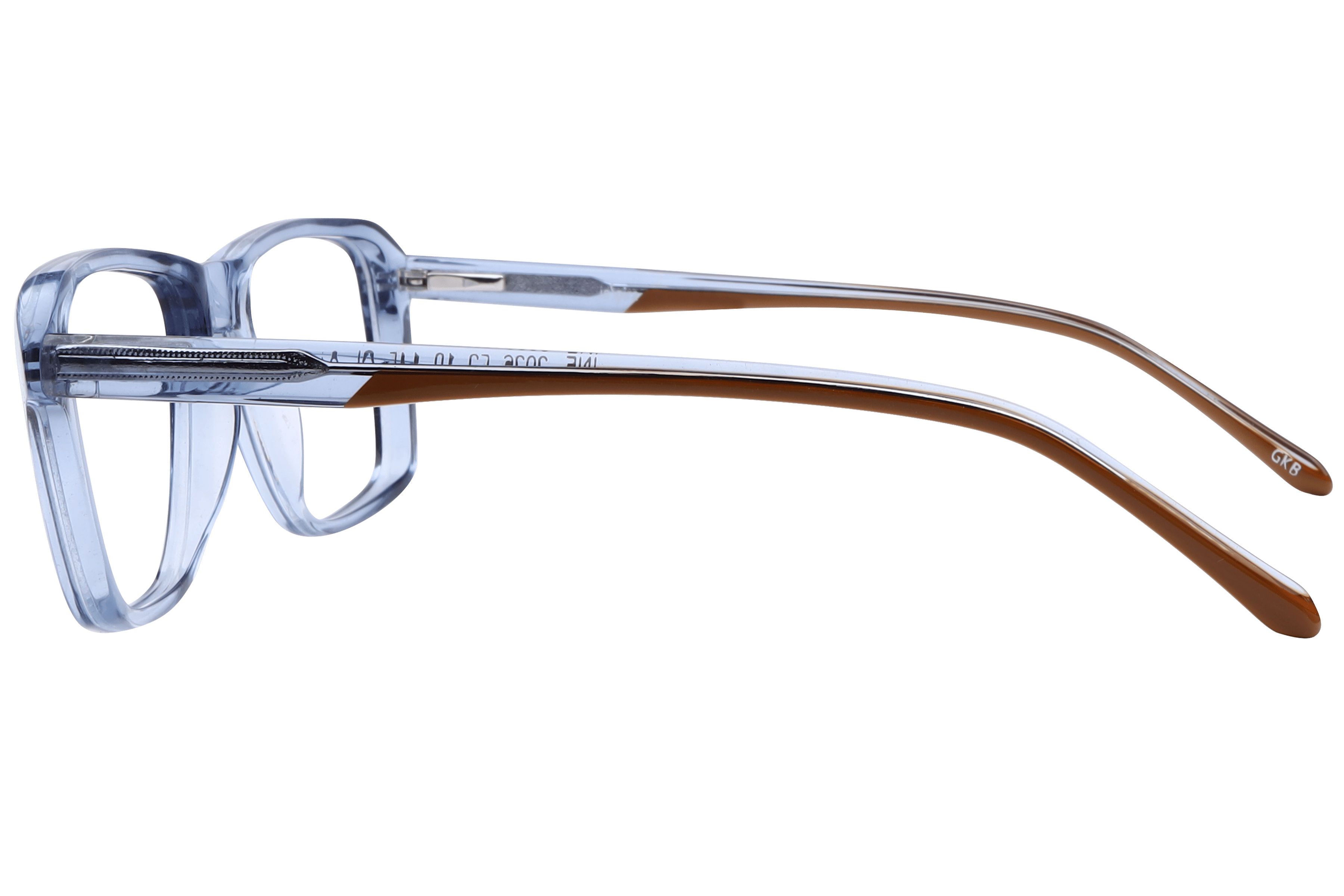 Inspira F2036 Frame Transparent Blue Male Full Shell Frame — Transparent Blue frame — view 3