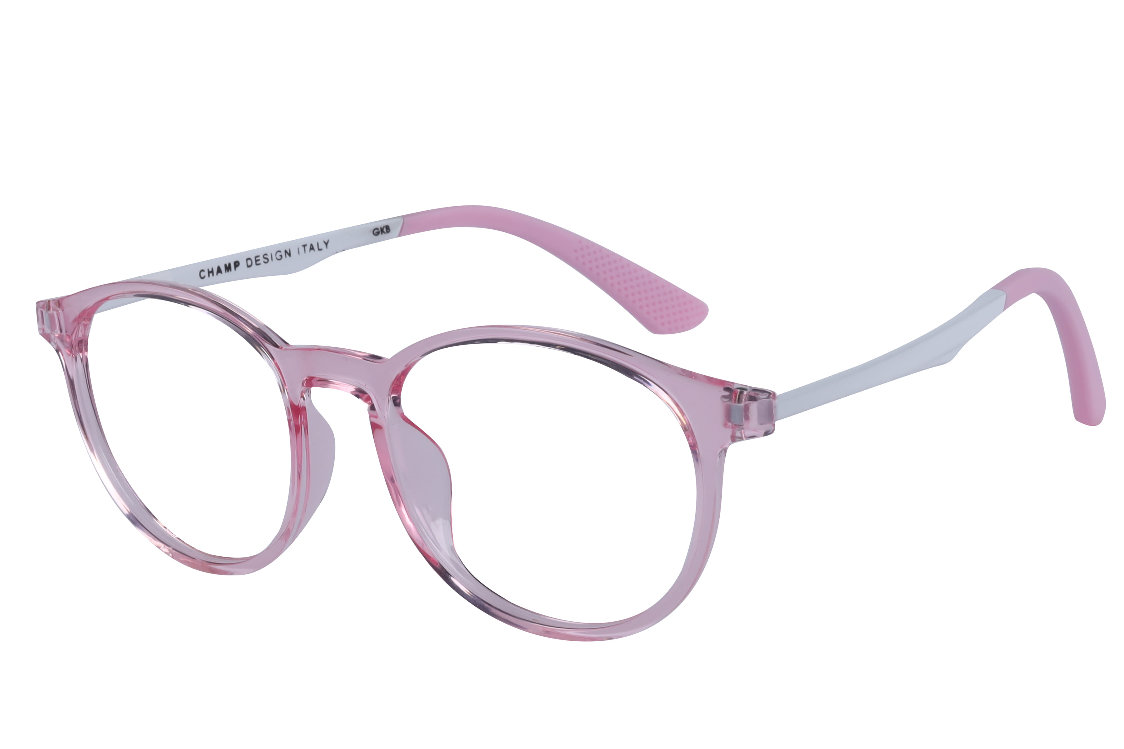 Champ TR-952 Frame Transparent Pink Kids Full Shell Frame — Transparent Pink frame — view 1