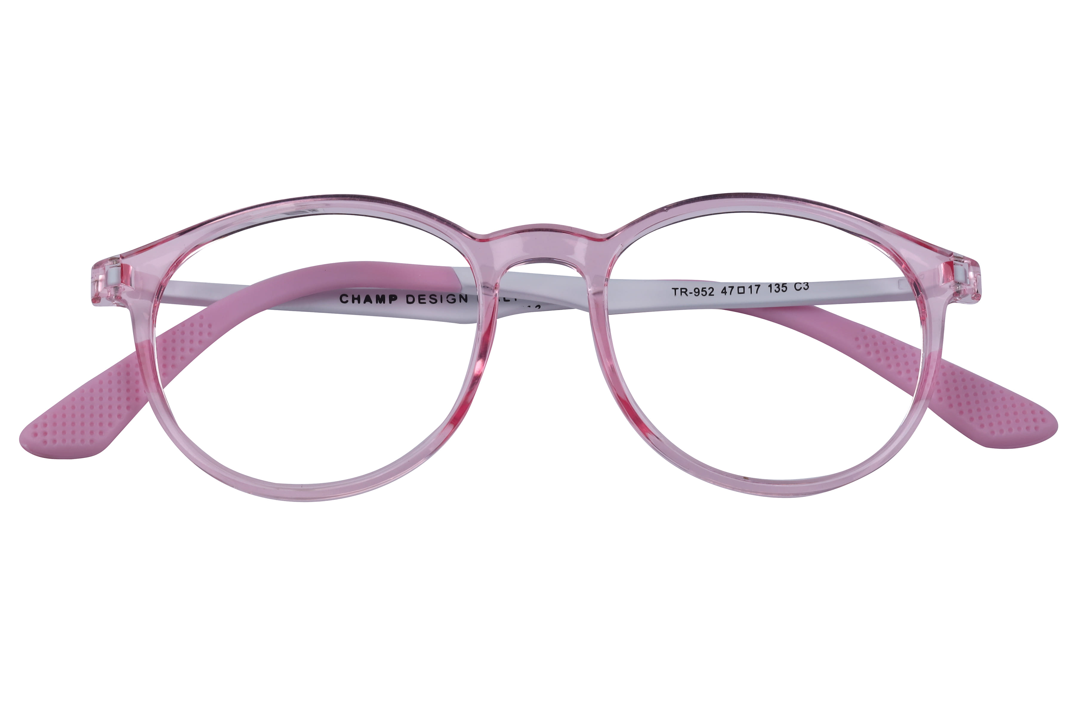 Champ TR-952 Frame Transparent Pink Kids Full Shell Frame — Transparent Pink frame — view 4