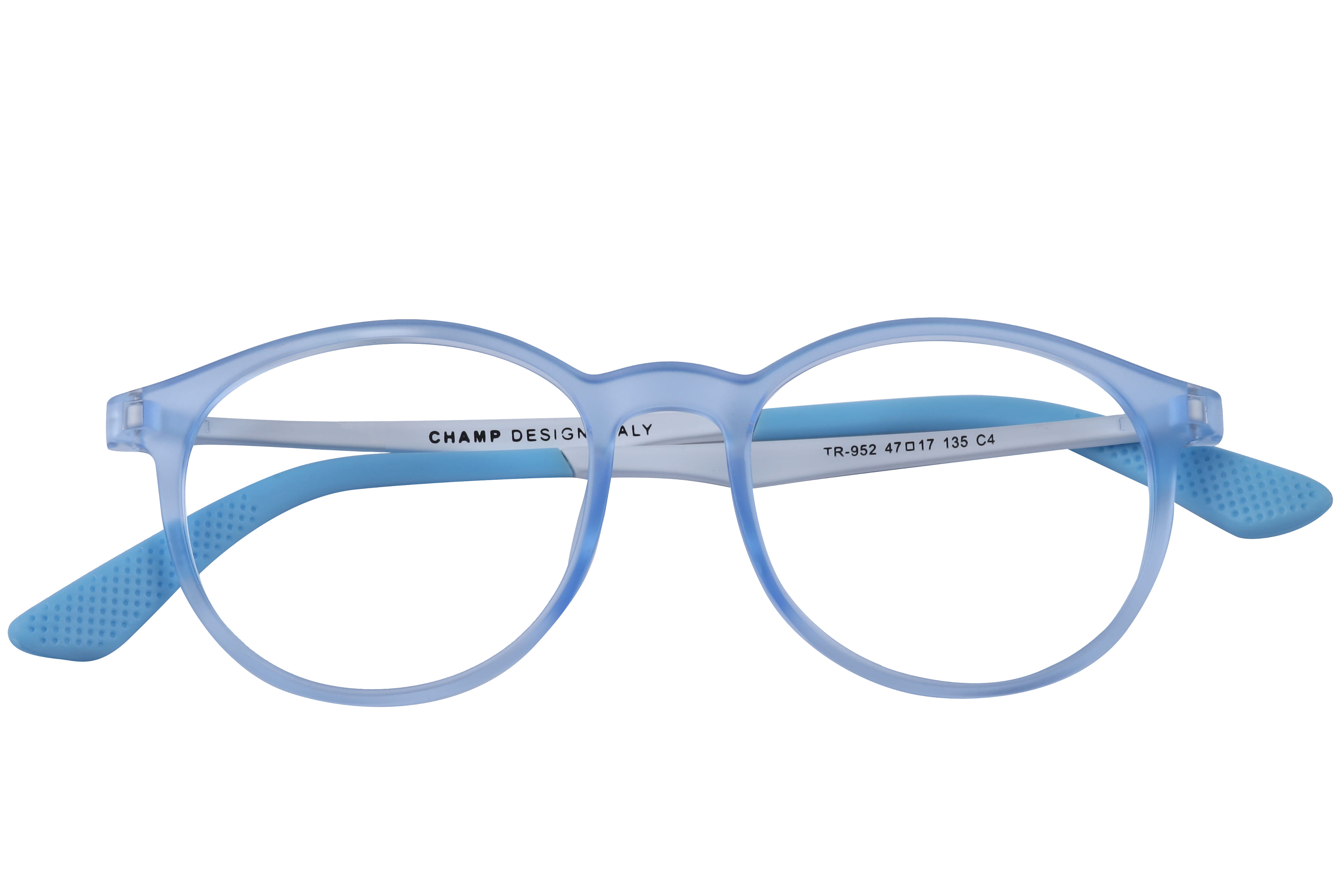 Champ TR-952 Frame Transparent Blue Kids Full Shell Frame — Transparent Blue frame — view 3
