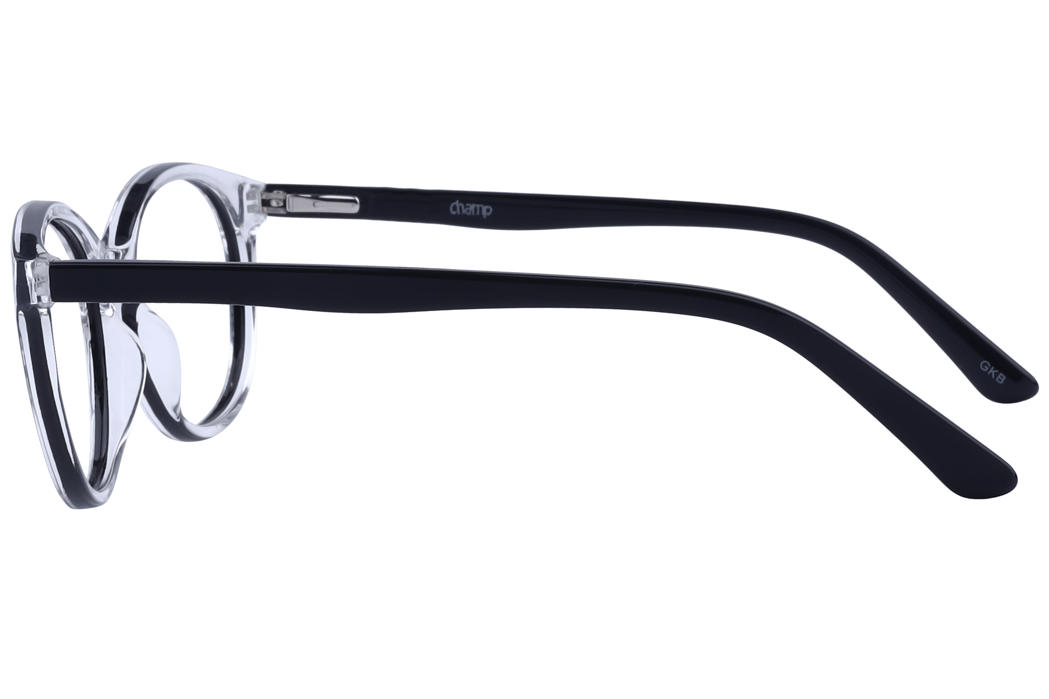 Champ 1001 Frame Transparent Black Kids Full Shell Frame — view 3