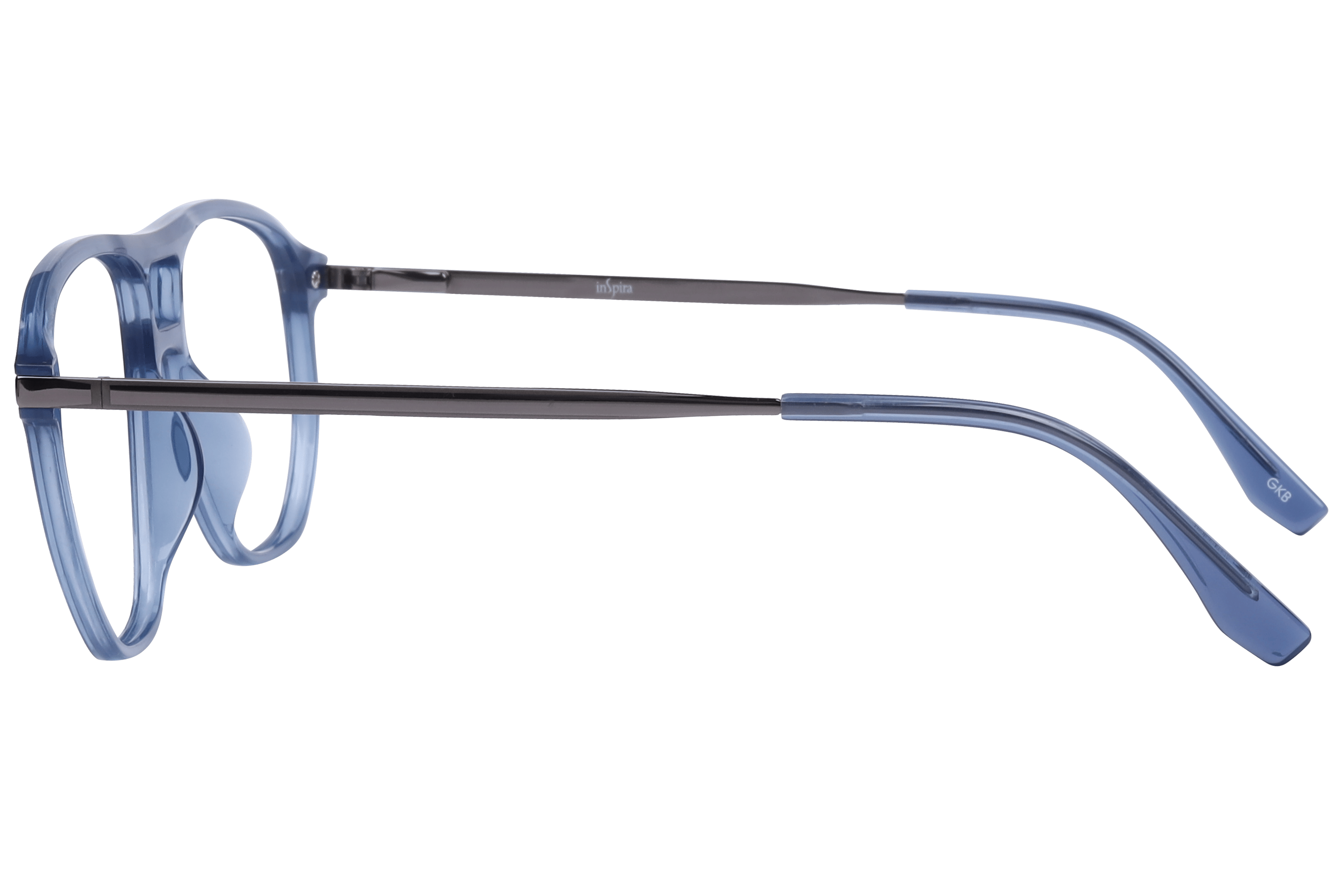 Inspira EC-4-510 Frame Transparent Blue Male Full Metal Frame — Transparent Blue frame — view 3