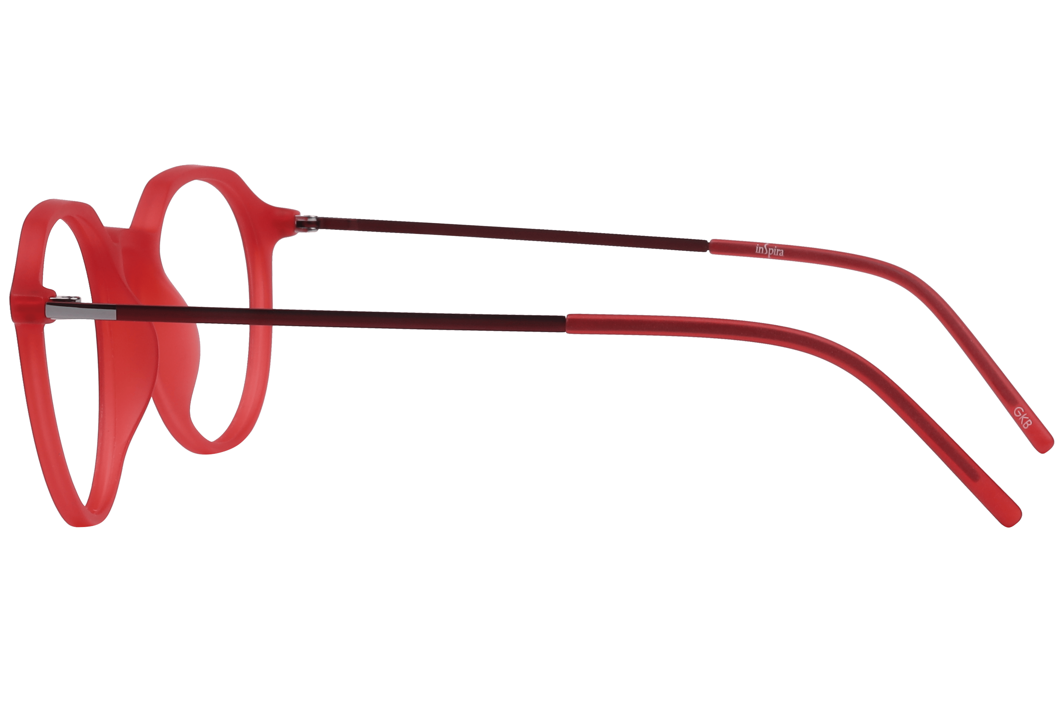 Inspira EC-4-497 Frame Matt Red Unisex Full Metal Frame — Matt Red frame — view 3