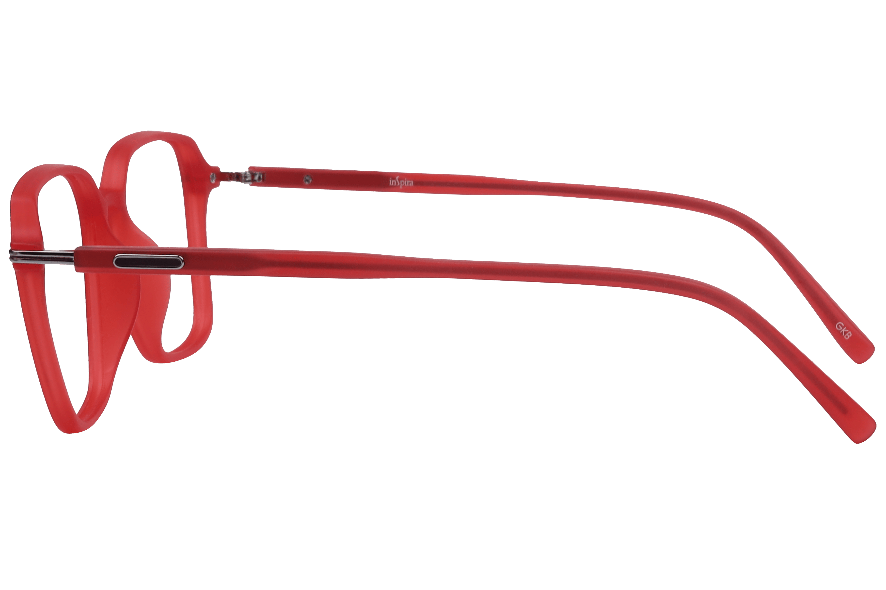 Inspira EC-4-493 Frame Matt Red Unisex Full Metal Frame — Matt Red frame — view 3