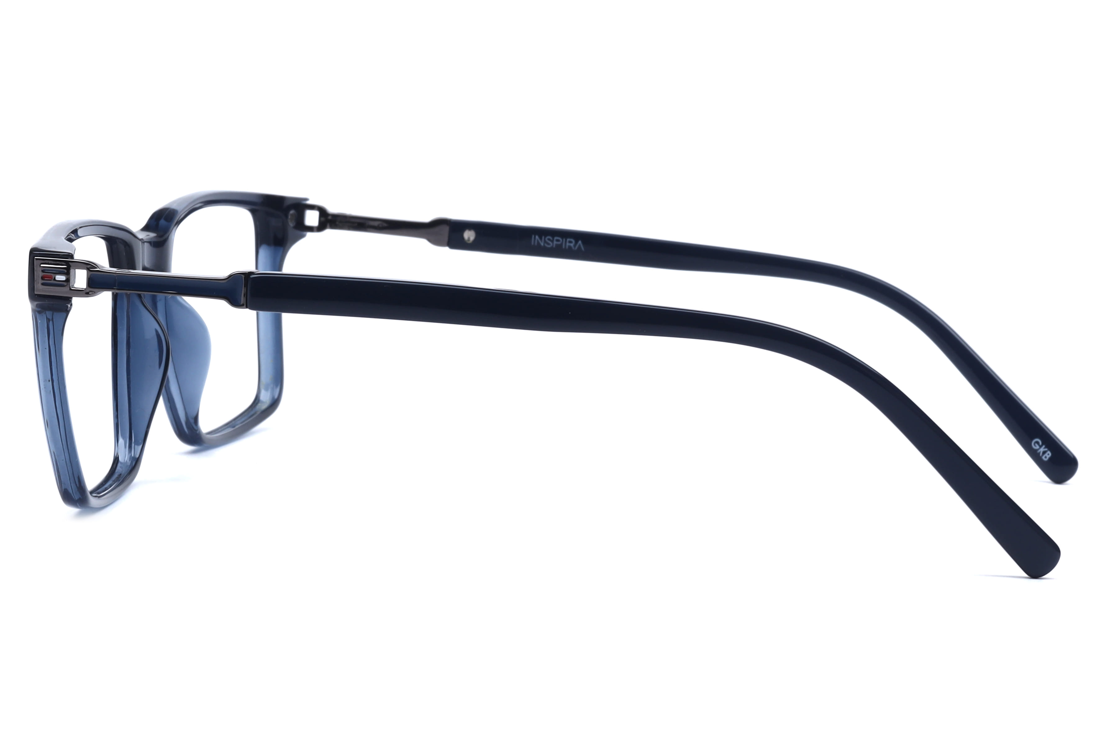 Inspira OLD6274T Frame Transparent Blue Male Full Metal Frame — Transparent Blue frame — view 3