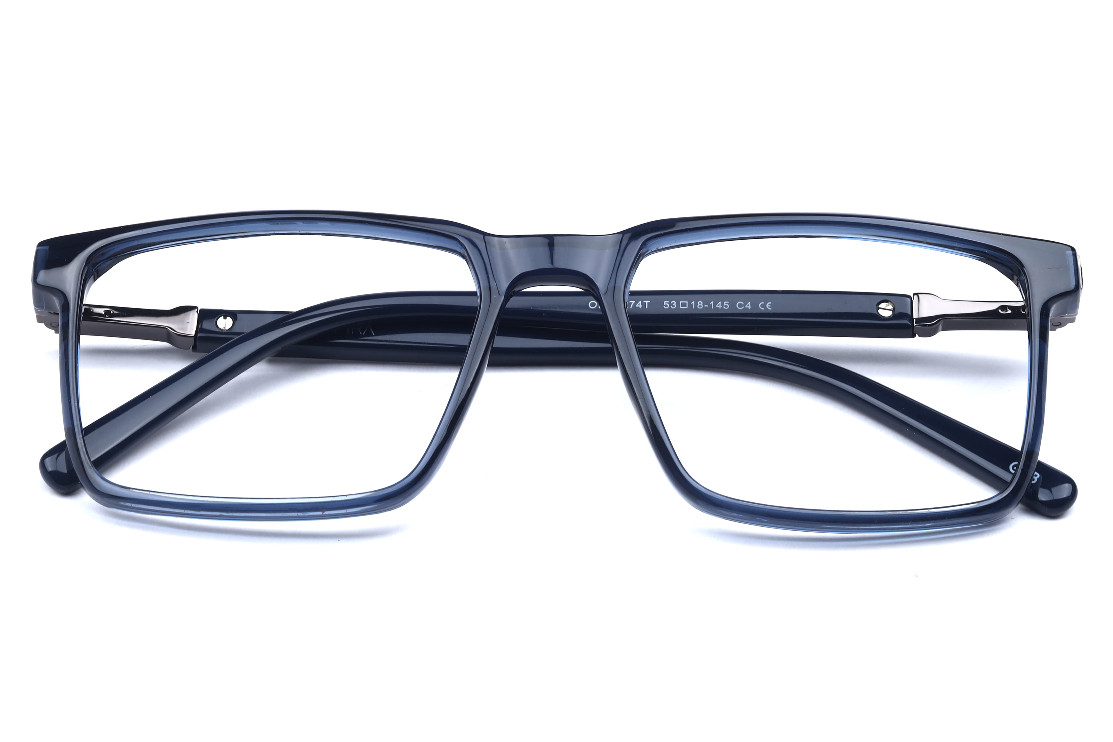 Inspira OLD6274T Frame Transparent Blue Male Full Metal Frame — Transparent Blue frame — view 4