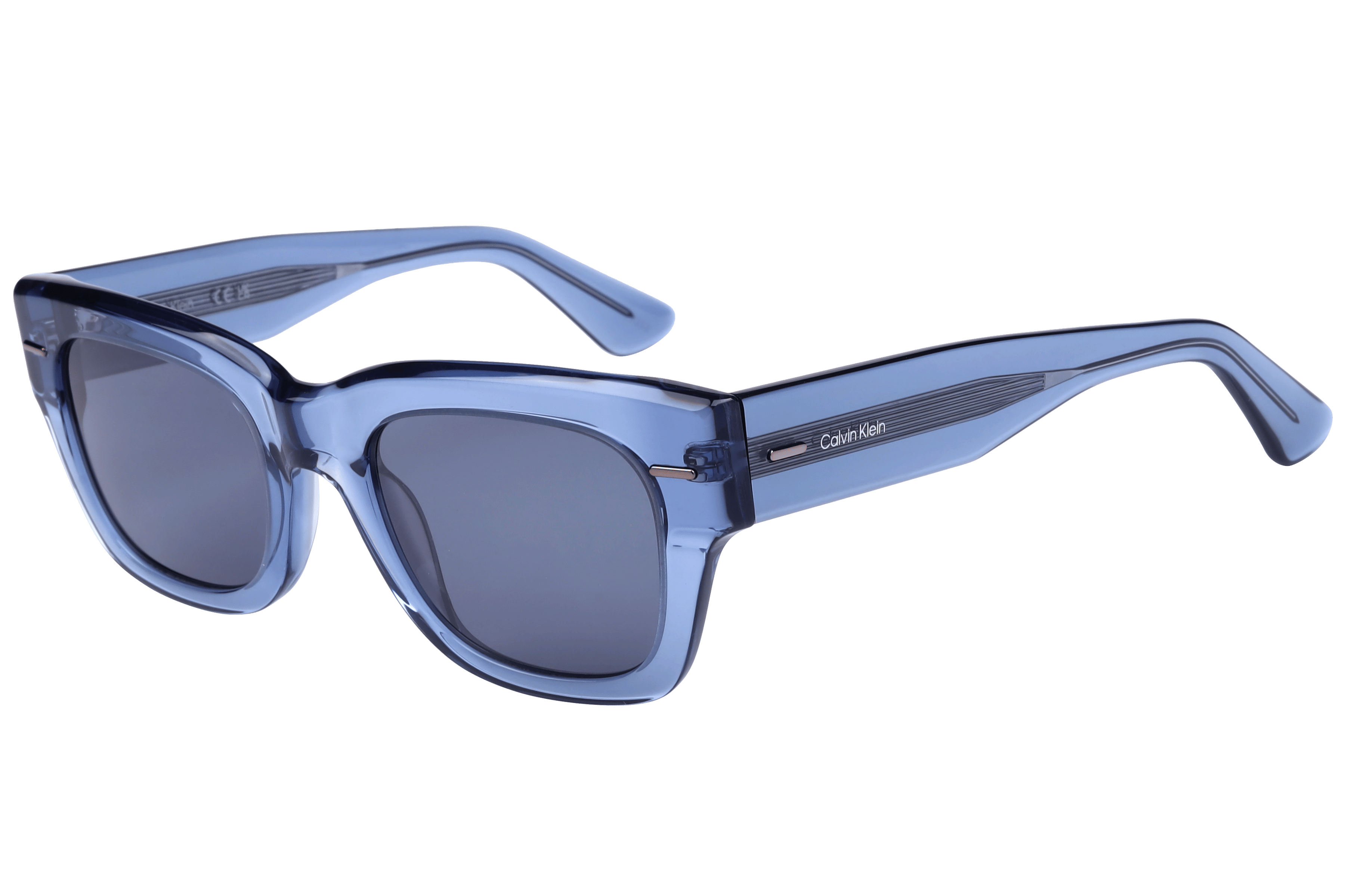 Calvin Klein CK23509S Sunglass Transparent Blue Unisex Full Sunglass — Transparent Blue frame — view 1