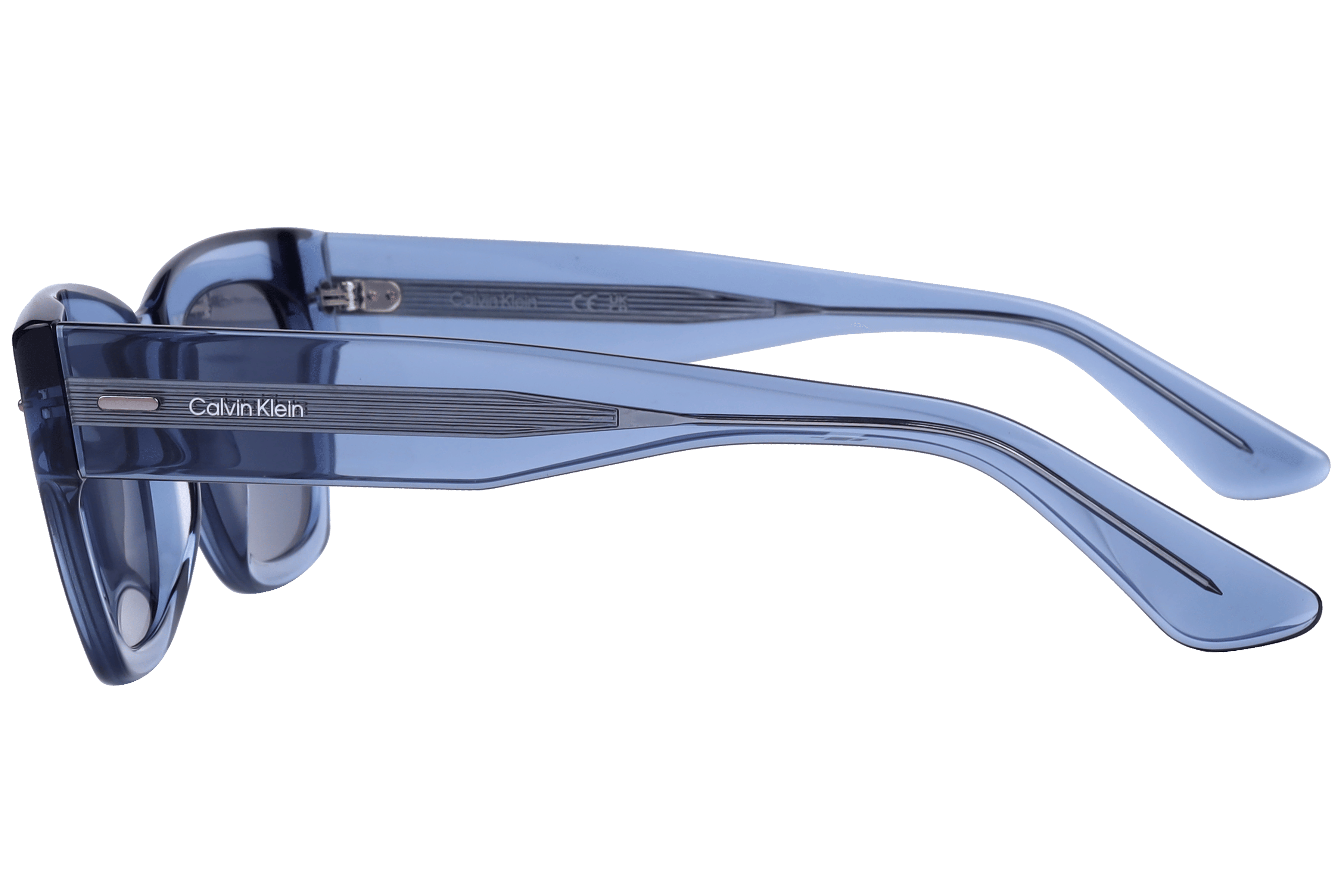 Calvin Klein CK23509S Sunglass Transparent Blue Unisex Full Sunglass — Transparent Blue frame — view 3