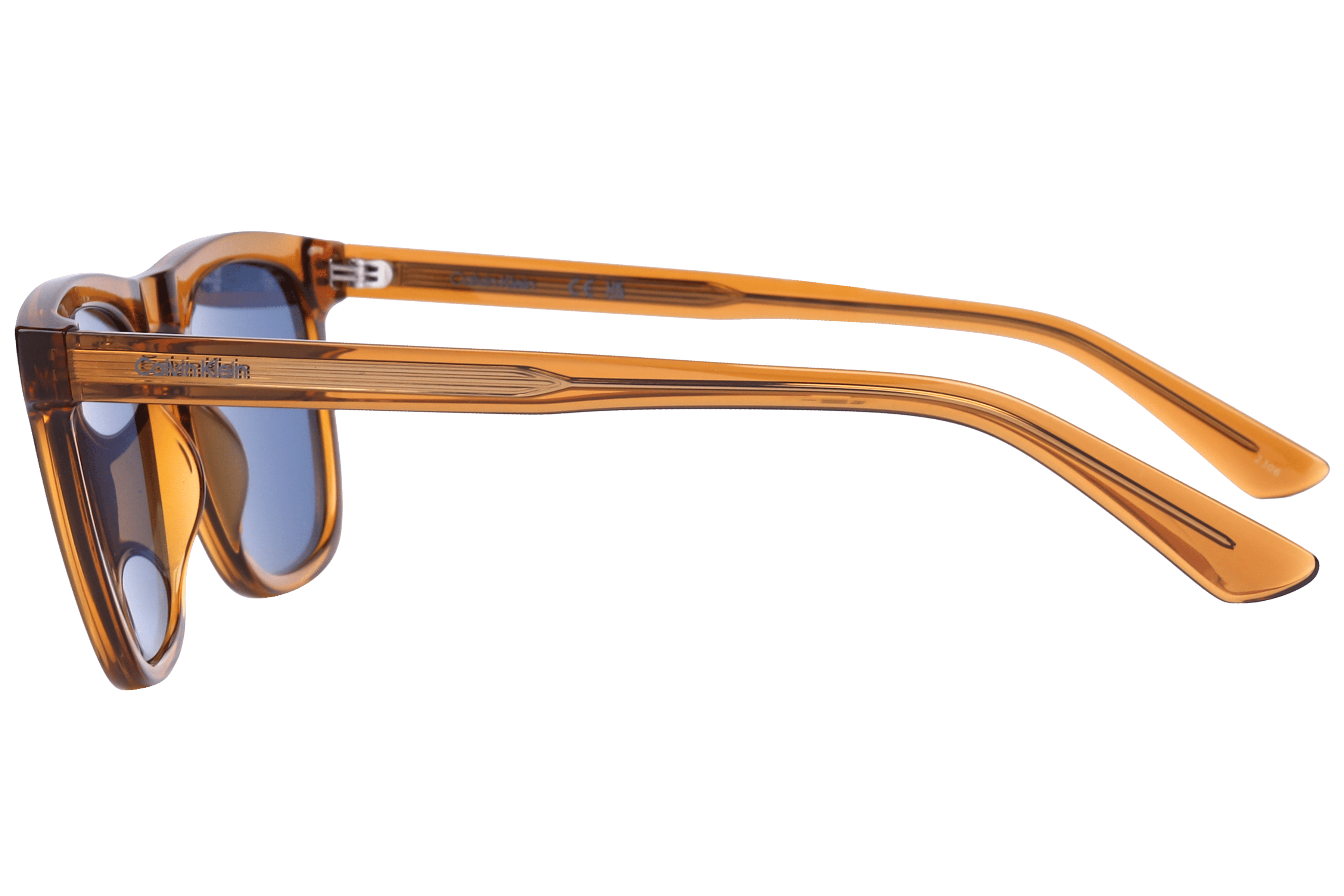Calvin Klein CK23534S Sunglass Transparent Brown Male Full S Sunglass — Transparent Brown frame — view 3