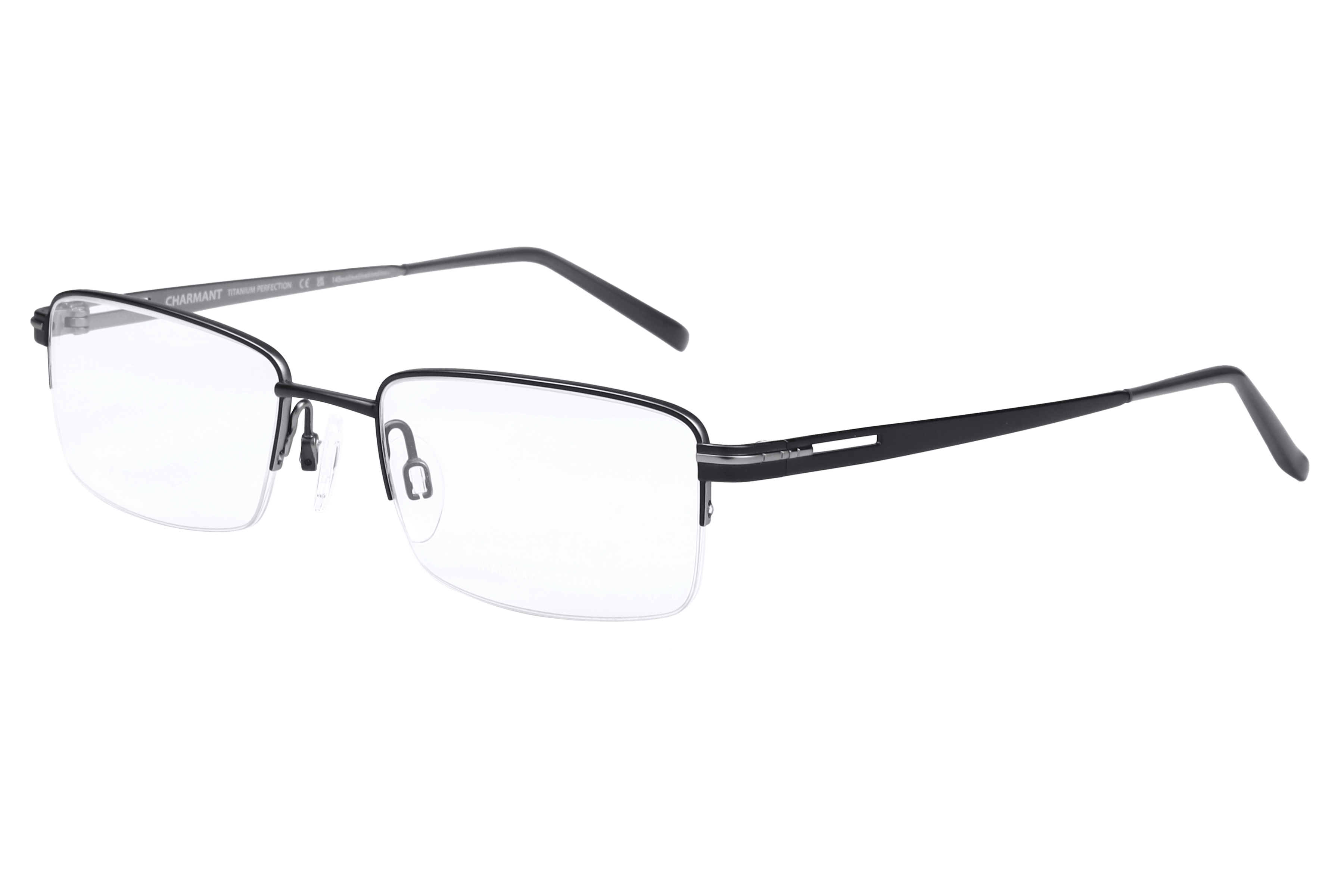 Charmant CH29125 Frame Matt Black Male Supra Titanium Frame — Matt Black frame — alternate view