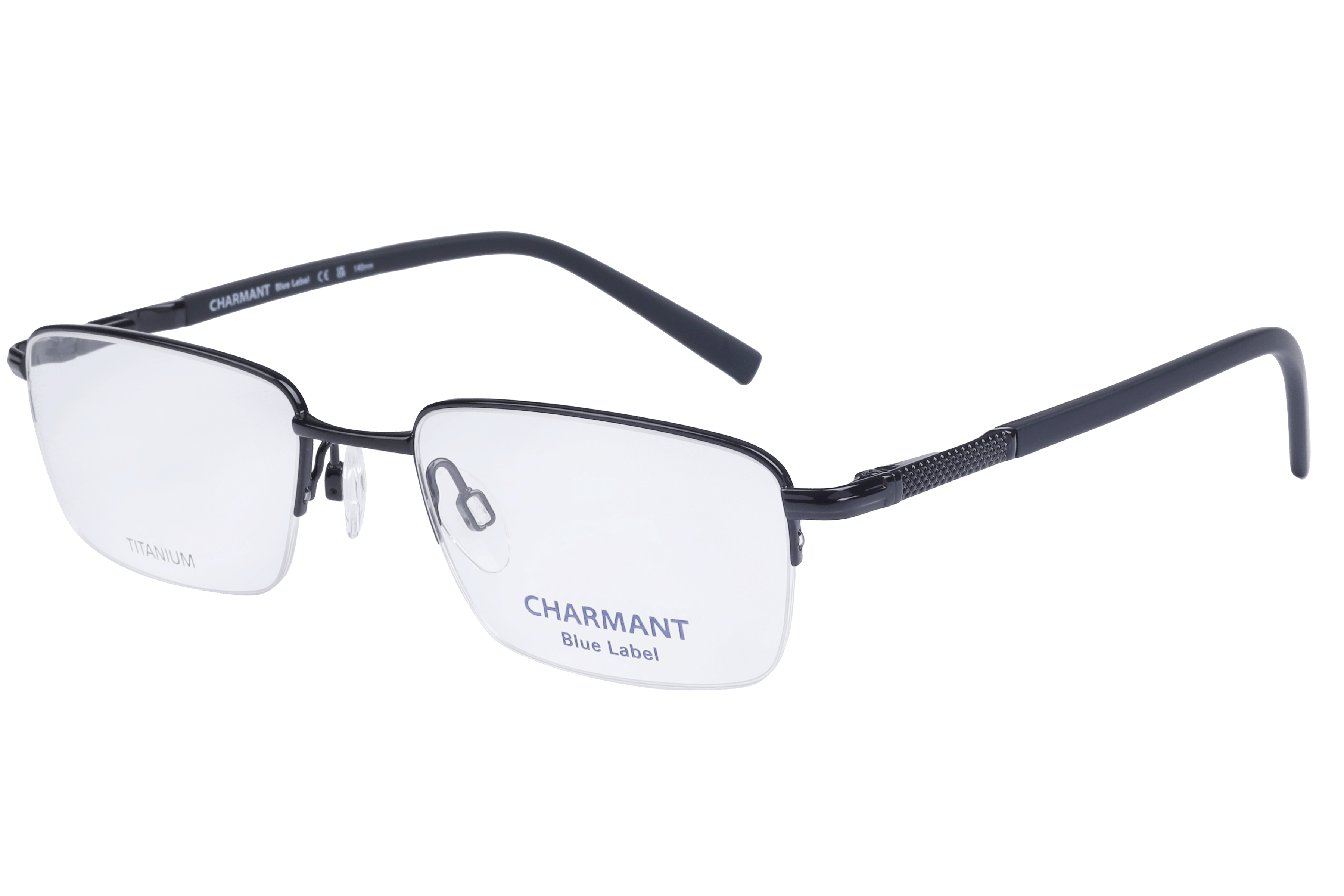 Charmant CH16147 Frame Black Male Supra Titanium Frame — Black frame — alternate view