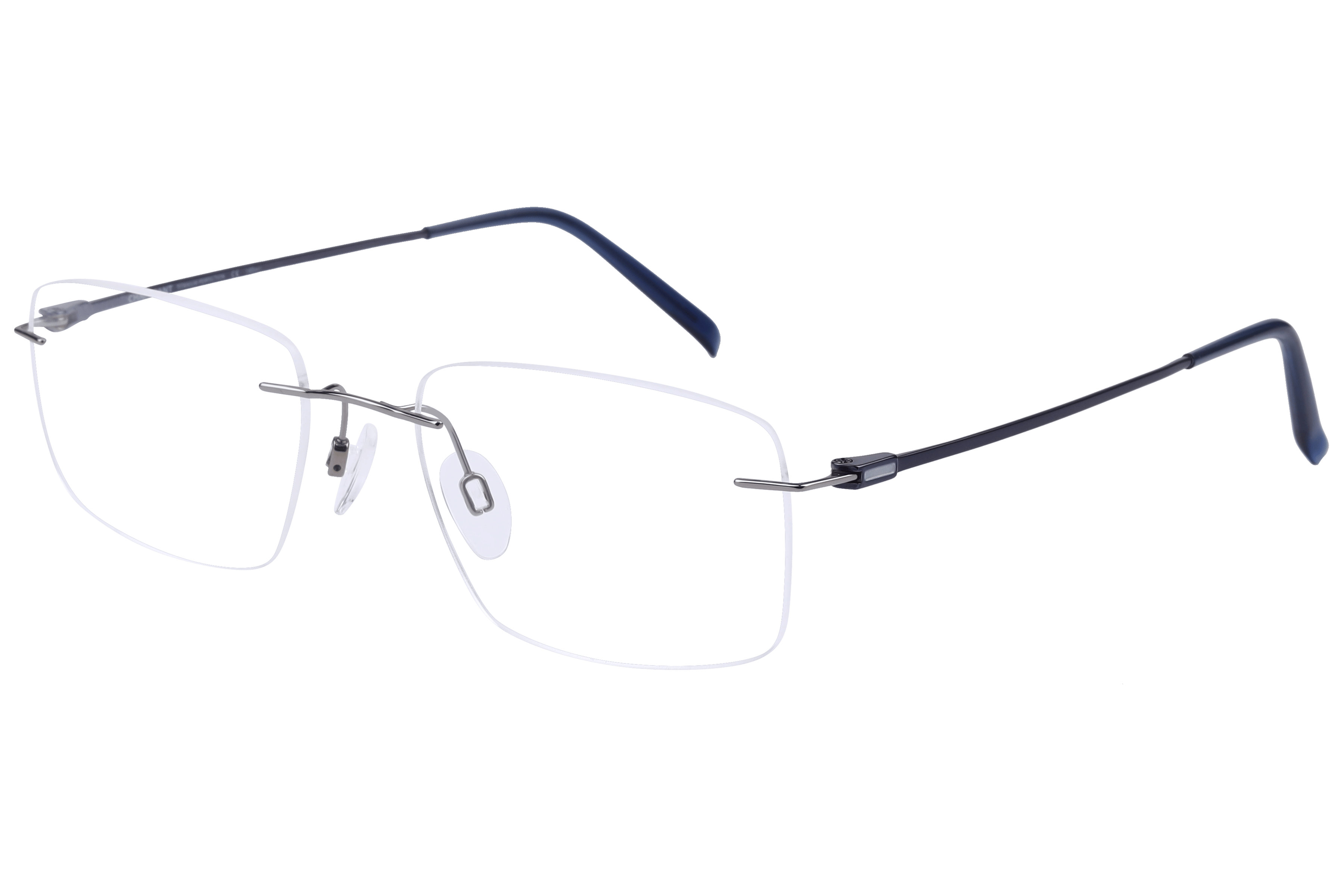 Charmant CH29718 Frame Silver Male RimLess Beta Titanium Frame — Silver frame — alternate view
